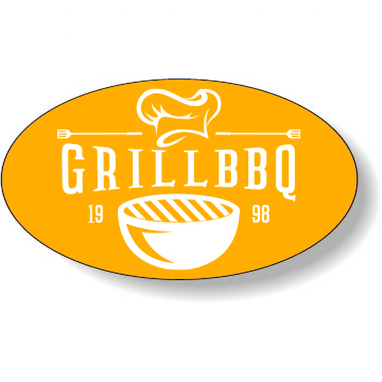 Fluorescent Orange Flexo-Printed Stock Oval Roll Labels (1.125"x2")