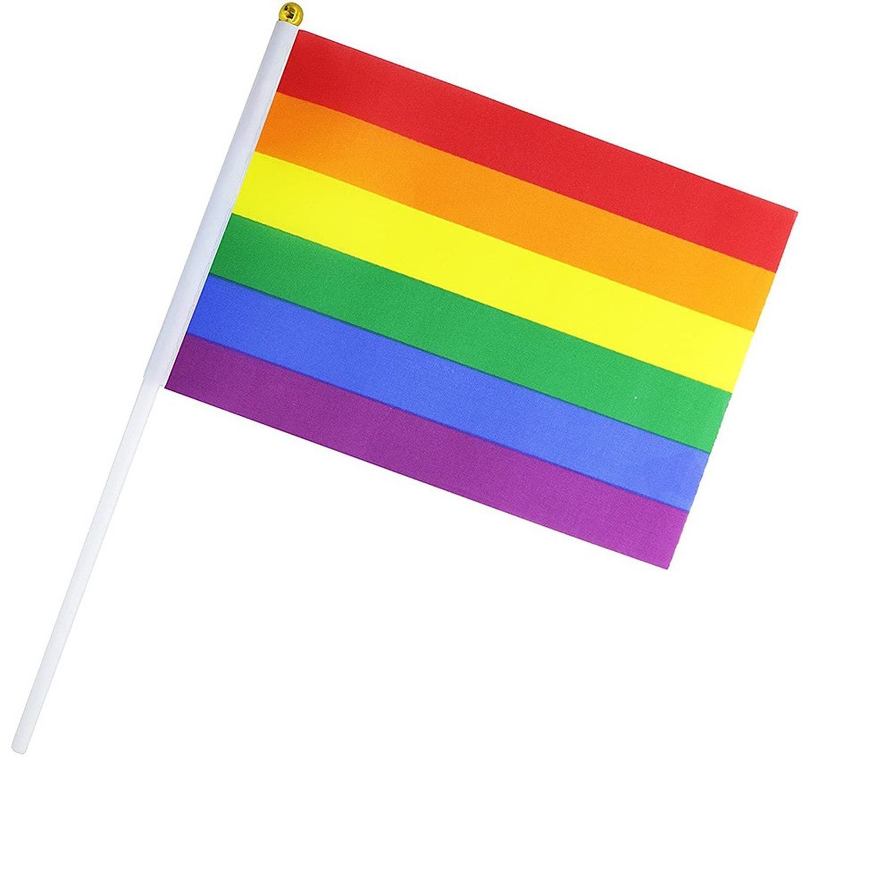 Rainbow Pride Flag Small Hand Held Stick Flag 16