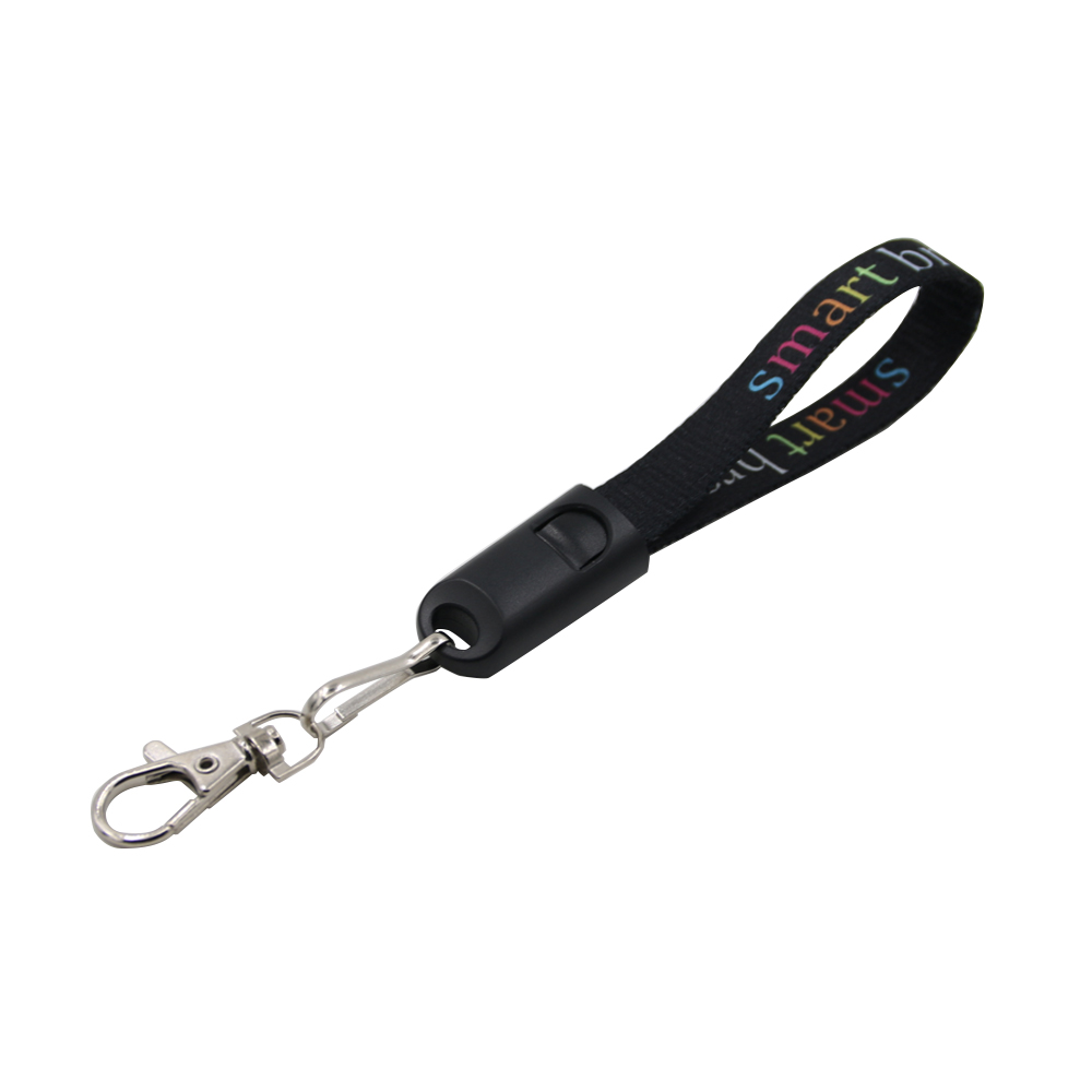 2-in-1 Wrist Lanyard Charging Cable with Metal Hook 1