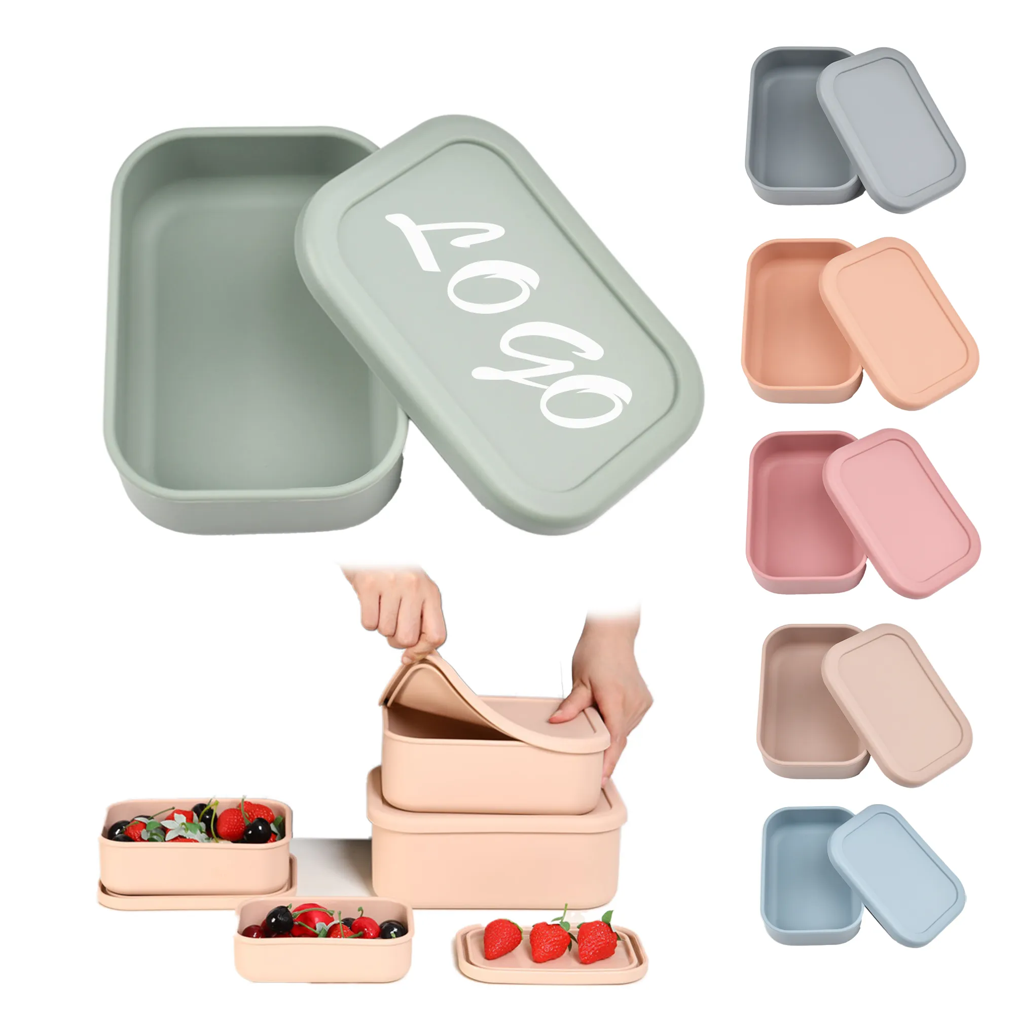 Simple Design Non-Divided Silicone Lunch Box