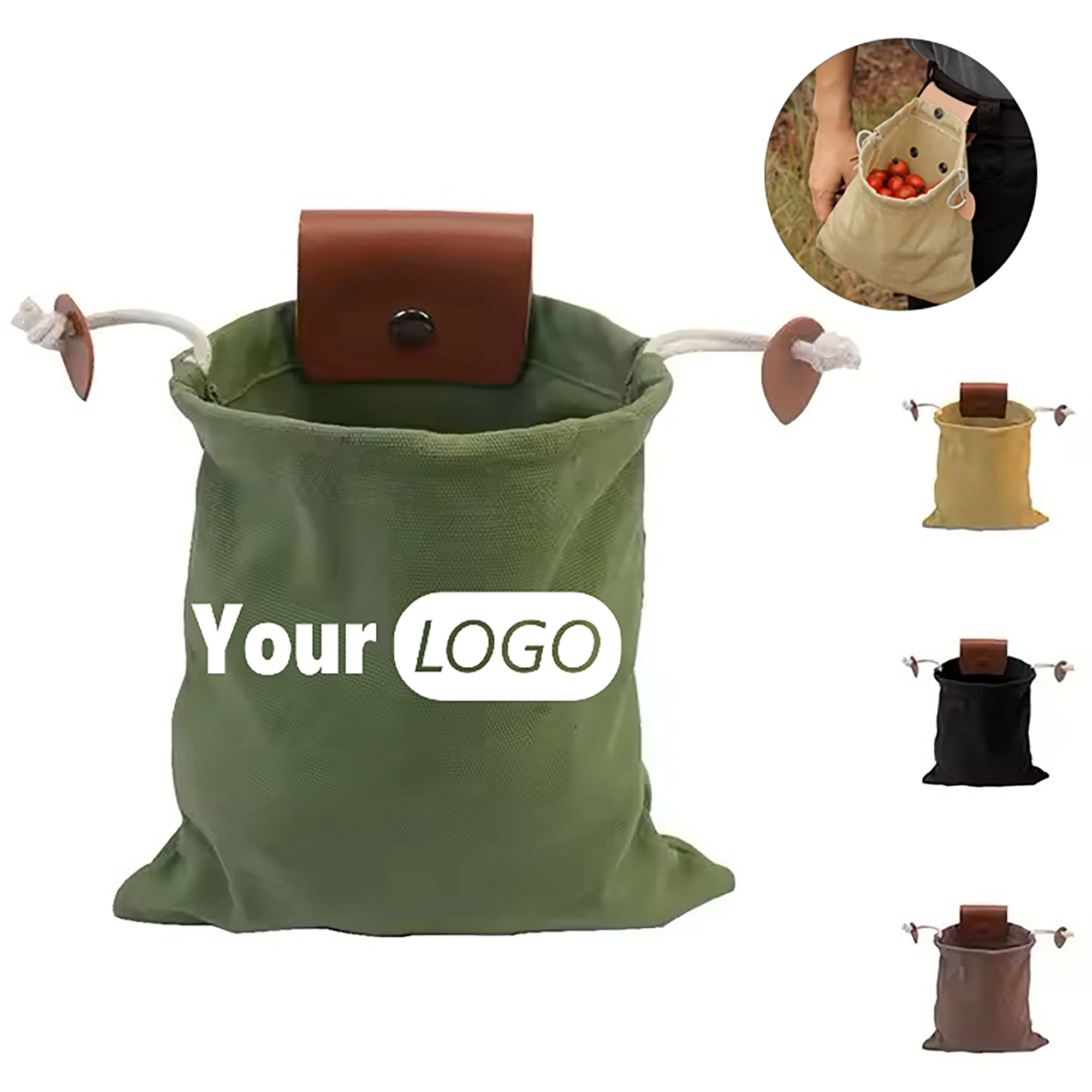 Leather Canvas Picking Pouch 2