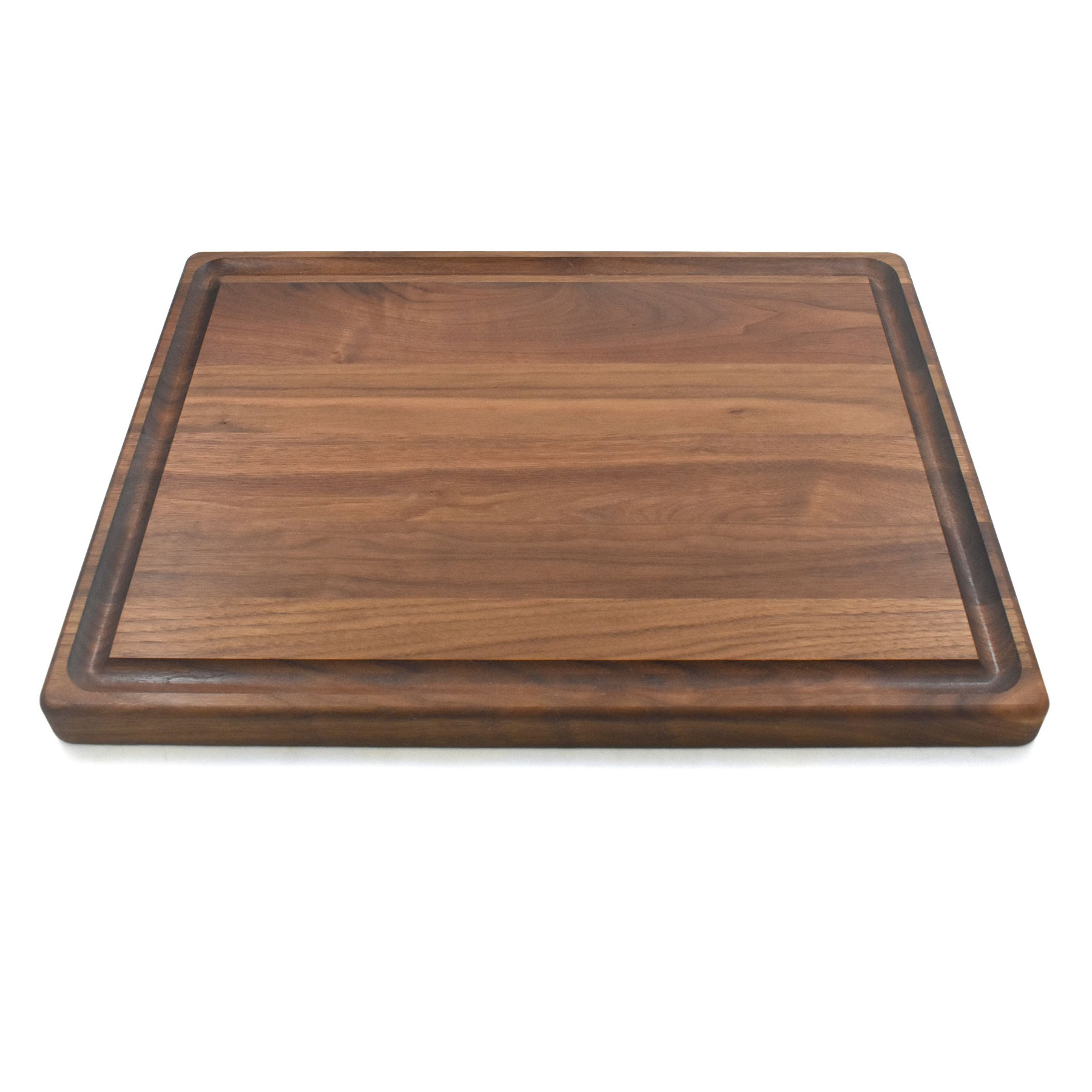 15" x 20" x 1 1/4" Walnut Rectangular Butcher Block with Juice Groove 5