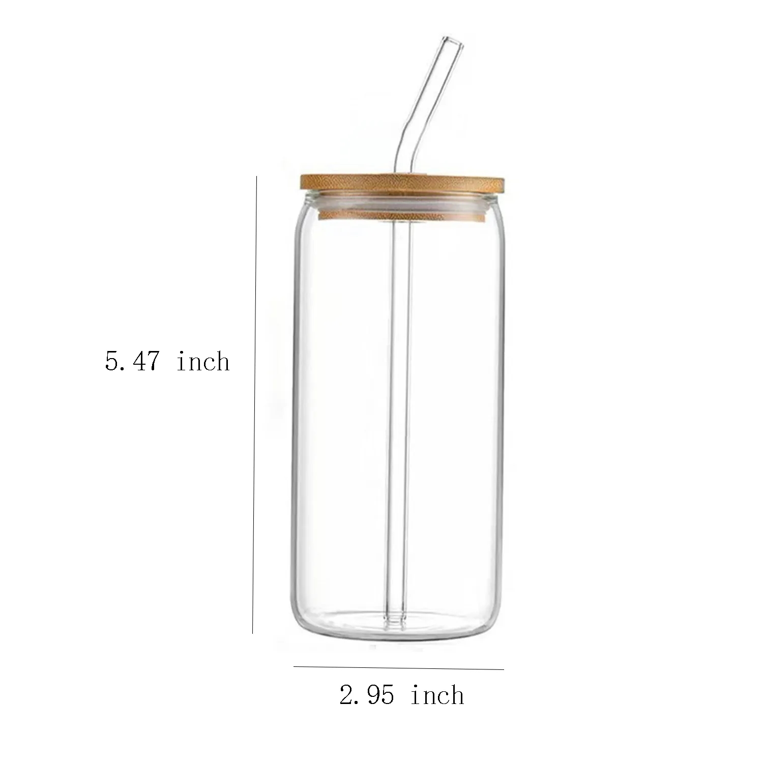 Glass Tumbler With Bamboo Lid Straw 4