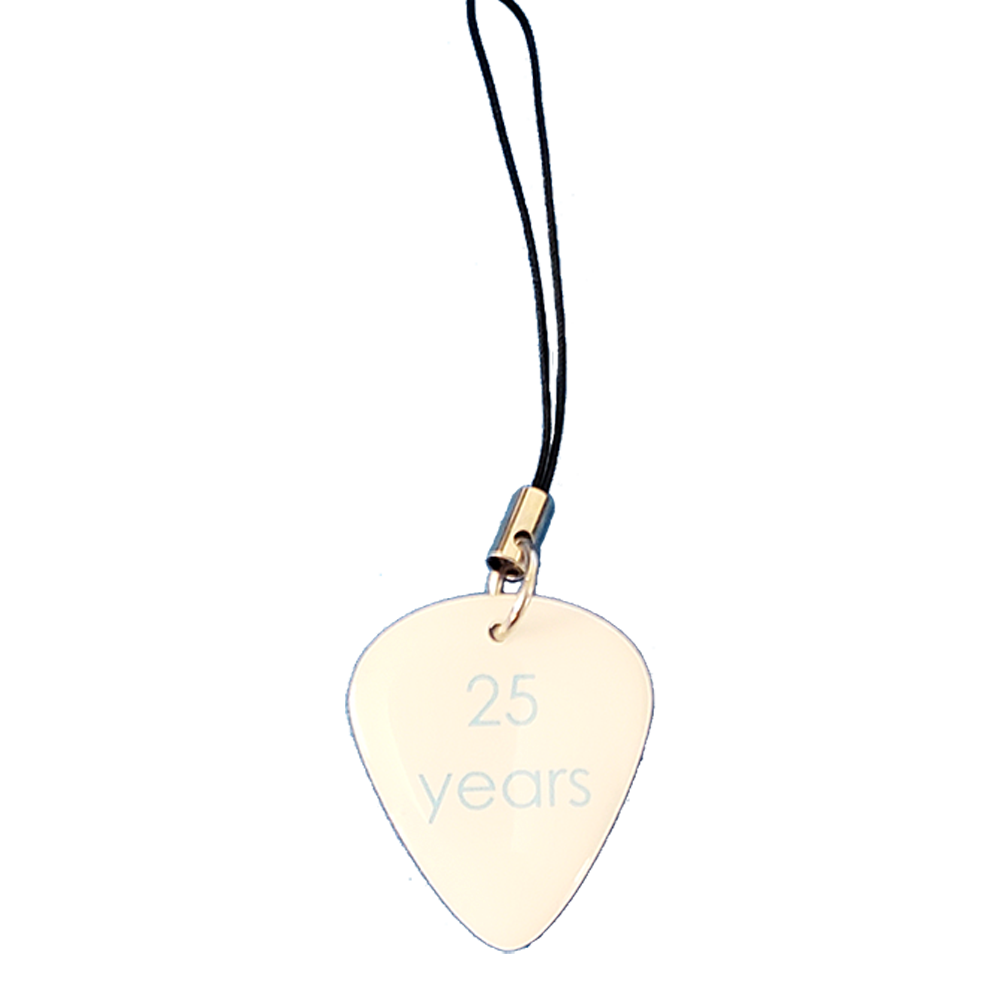 Novelty Pick with Double Sided Imprint with Black String Attachment