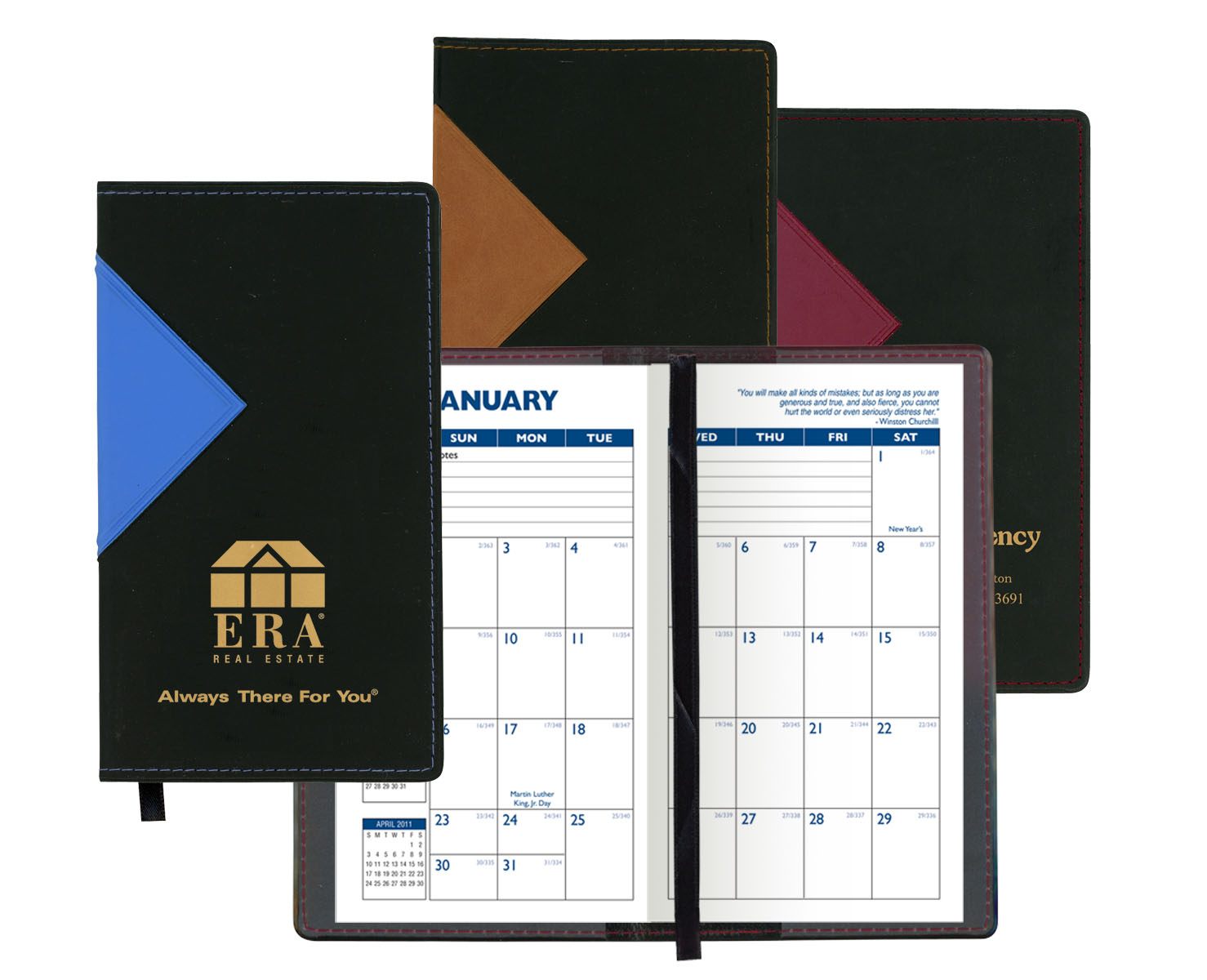 Keystone Series Soft Cover 2 Tone Vinyl Monthly Planner / 1 Color 2