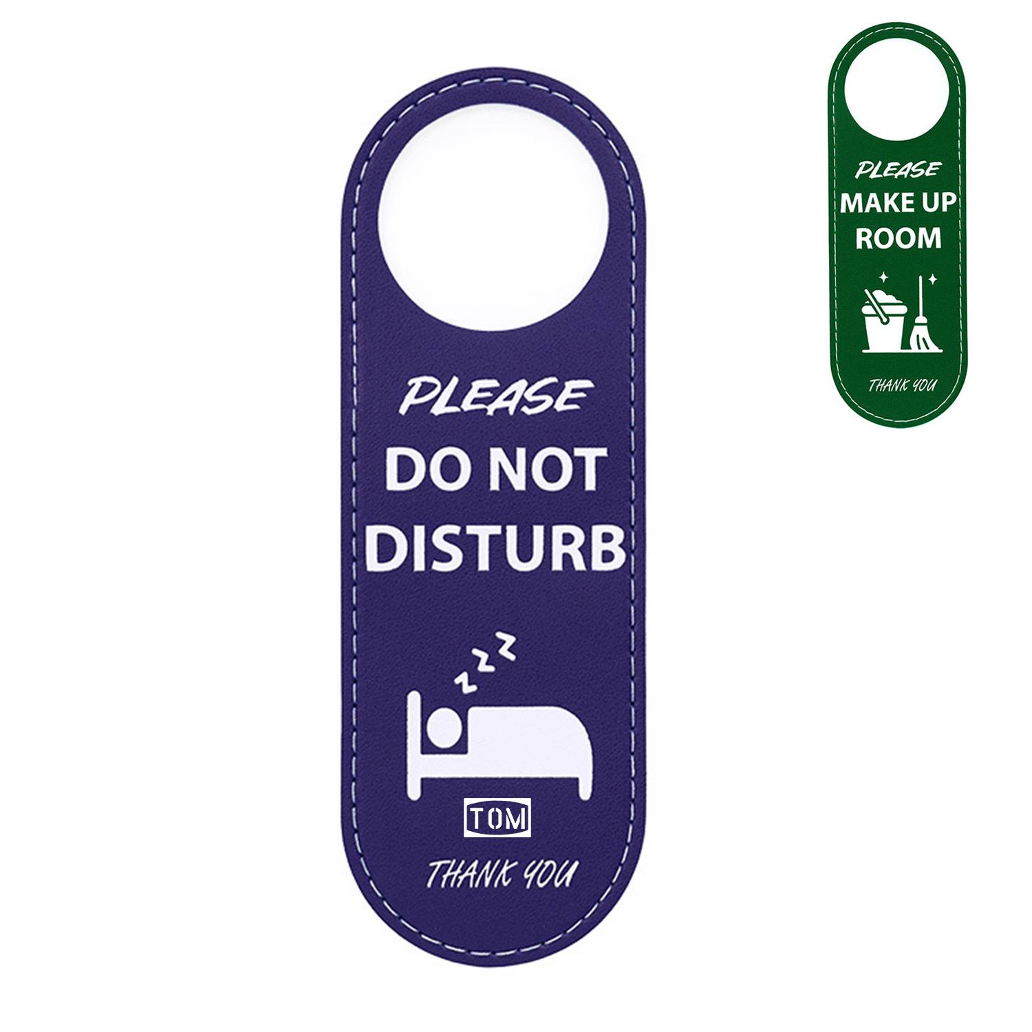 Hotel Rooms Black/Green Do Not Disturb Door Hanger Sign 2