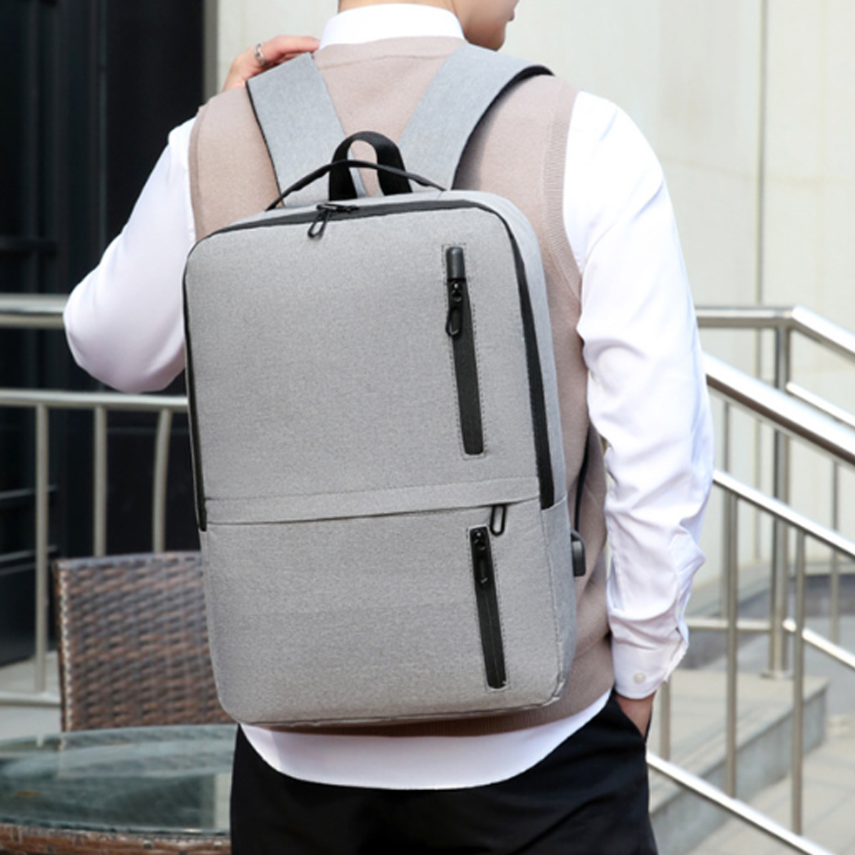 15.6 In Waterproof Business Laptop Backpack W/ USB Charging 2