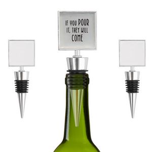 Custom Full Imprint Square Medal Wine Stopper 10