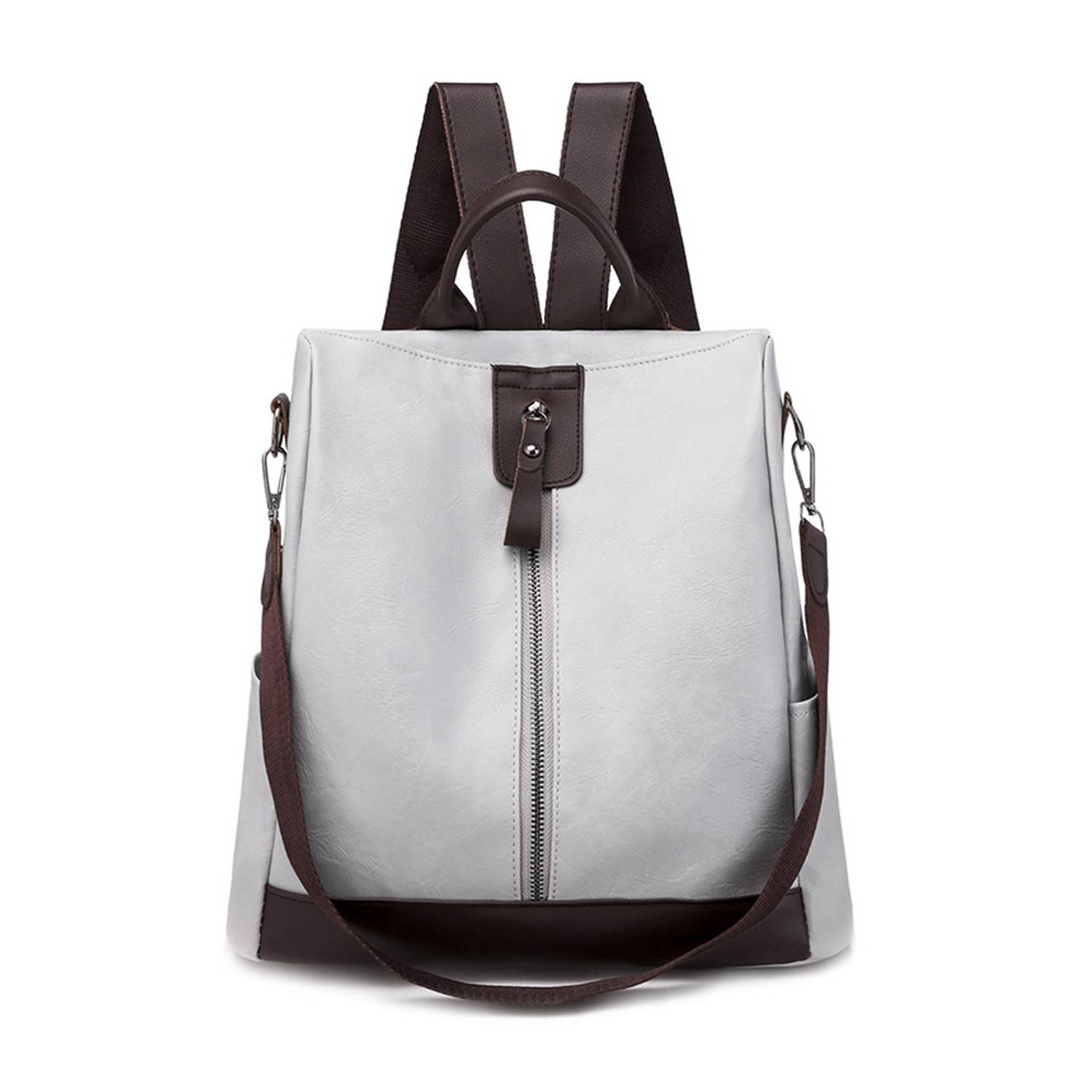 Retro soft leather PU anti-theft backpack 4