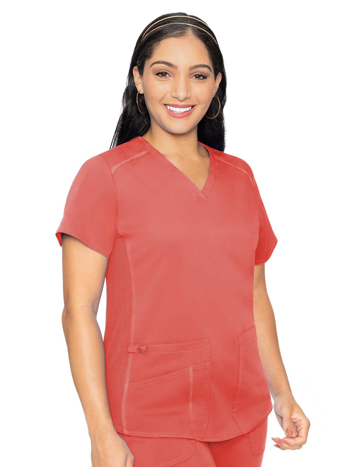 Med Couture - MC Touch - Women's 4-Pocket V-Neck Shirttail Top 58