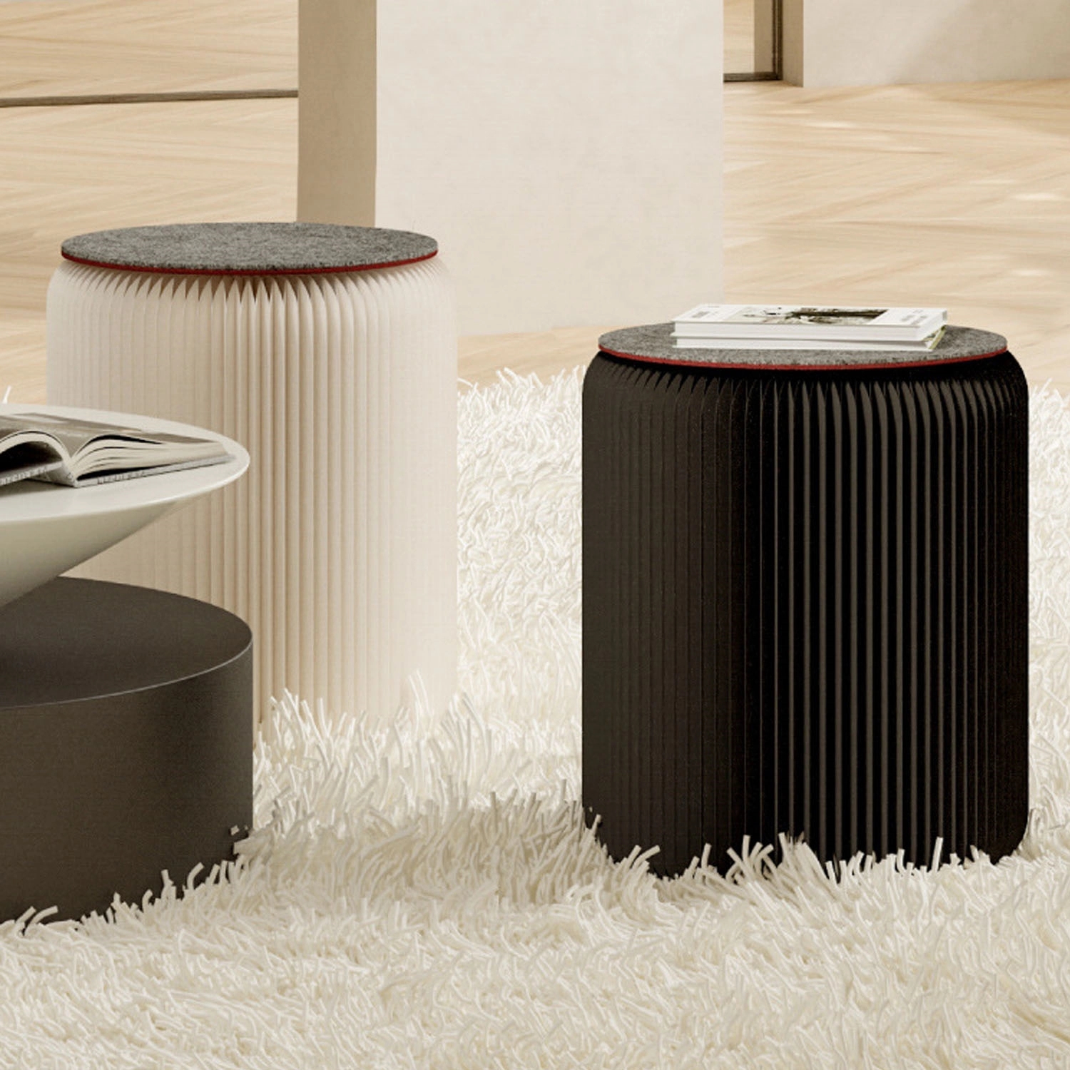Upgraded Modern Design Kraft Paper Stool For Business 3