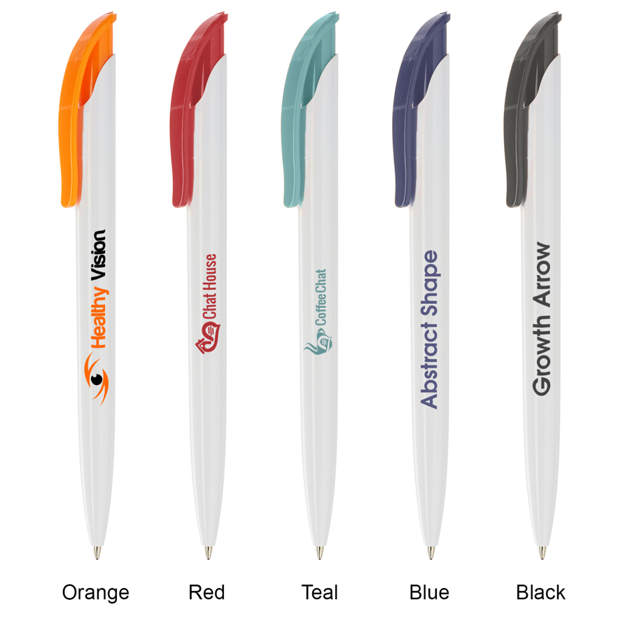 Full Tint White Plastic Pens 6