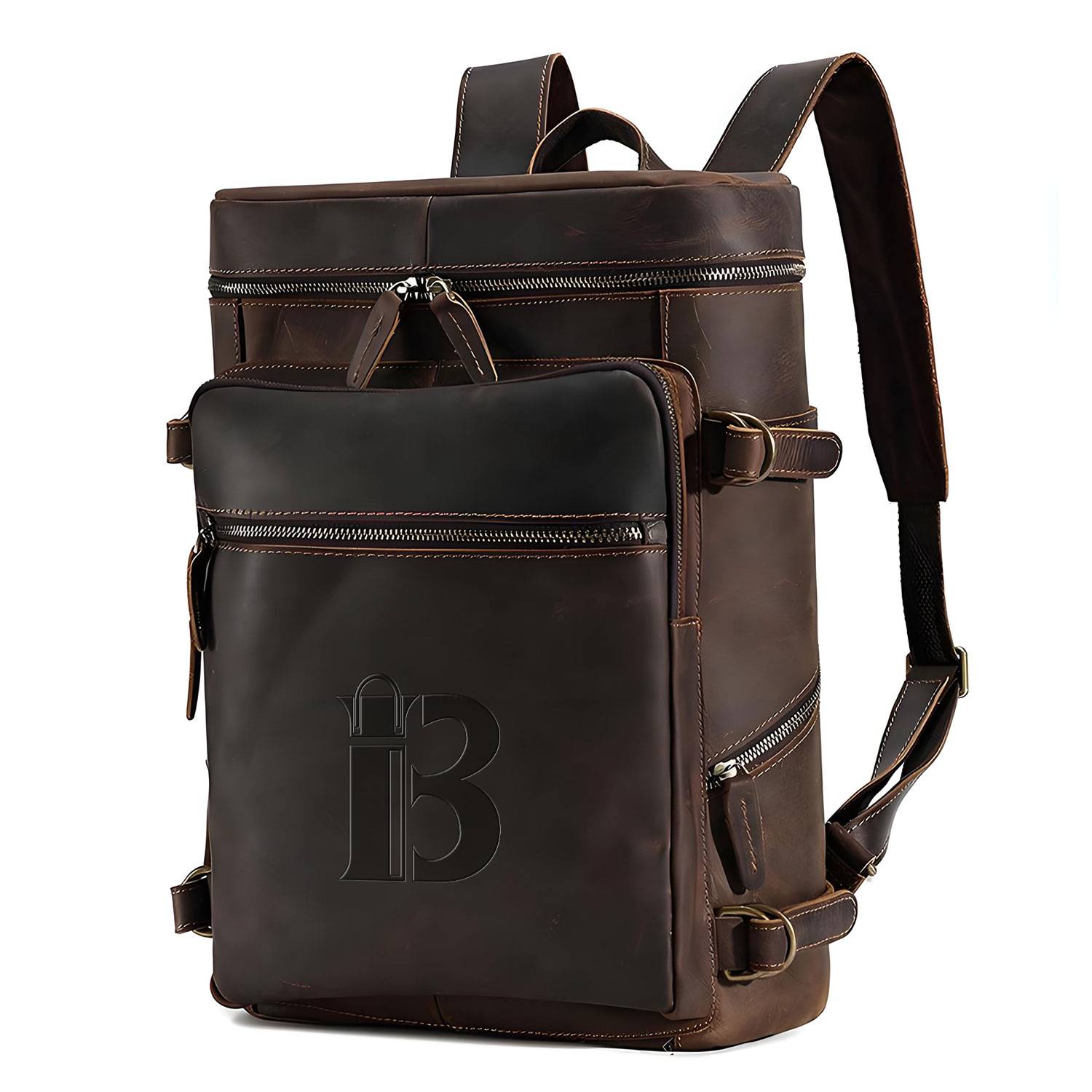 Genuine Leather Vintage Laptop Backpack for Travel 1