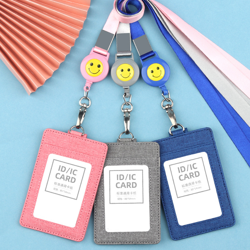 Canvas Badge Holder with Telescopic Lanyard 3