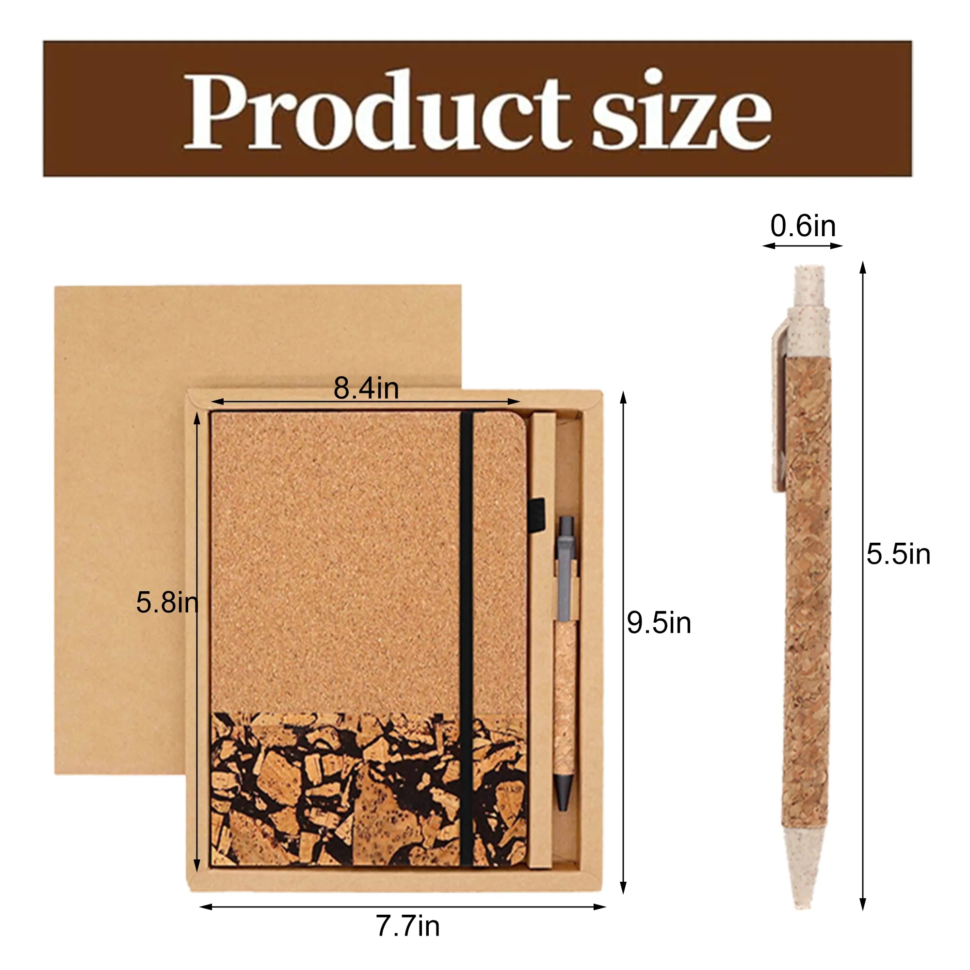 Eco Cork Coffee Notebook Gift Set 6