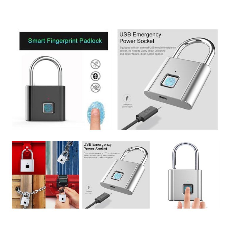 
Usb Charging Fingerprint Padlock