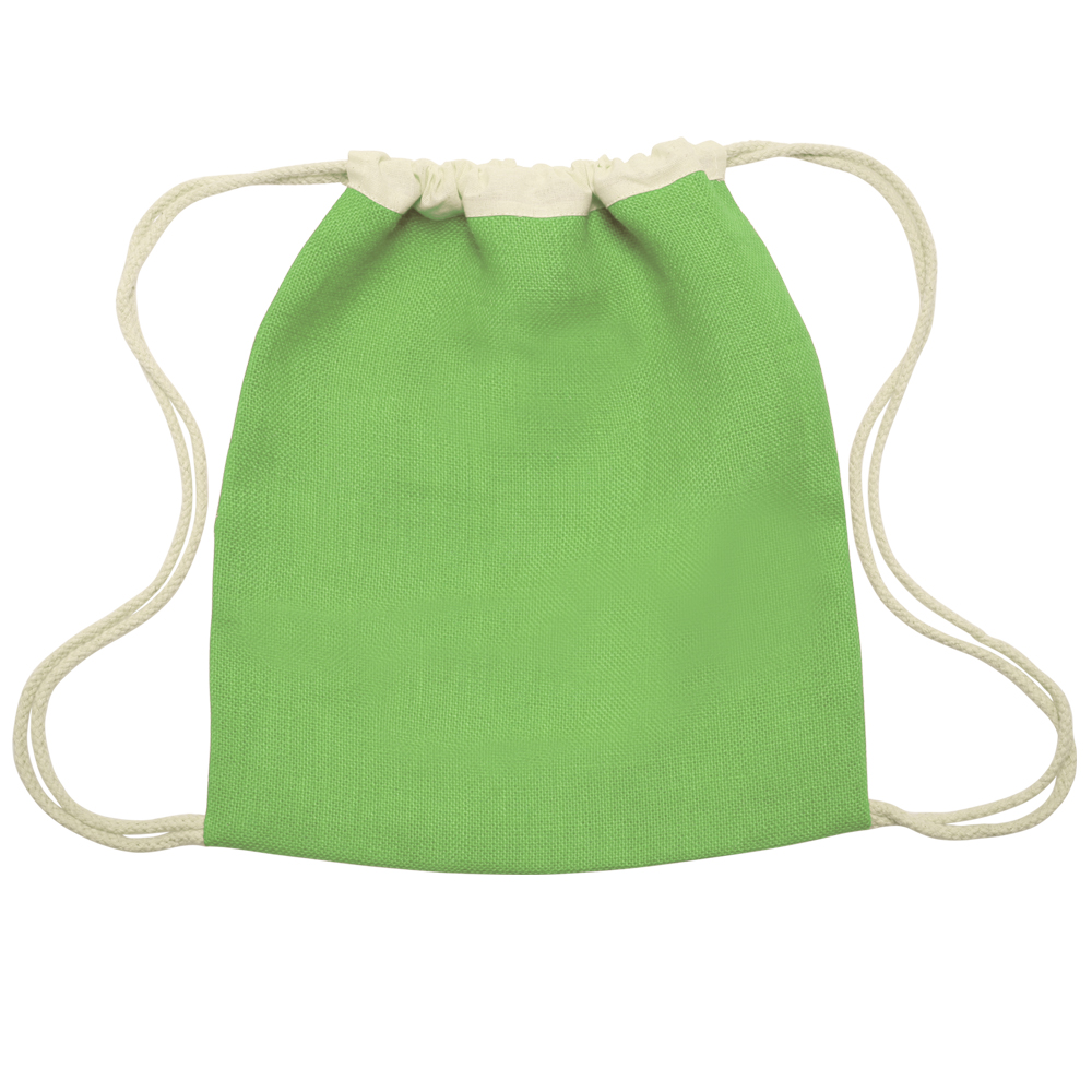Jute Drawstring Backpack Bag - 14" W x 16" H 2