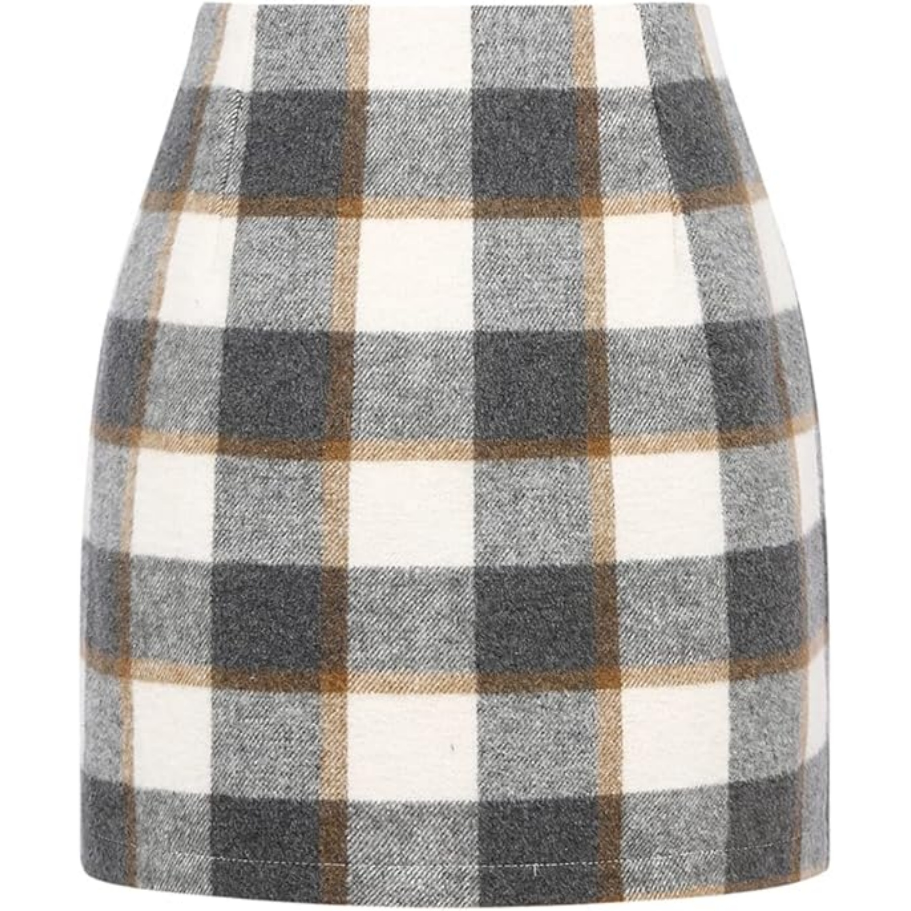 Womens Wool Plaid Mini Skirt 9