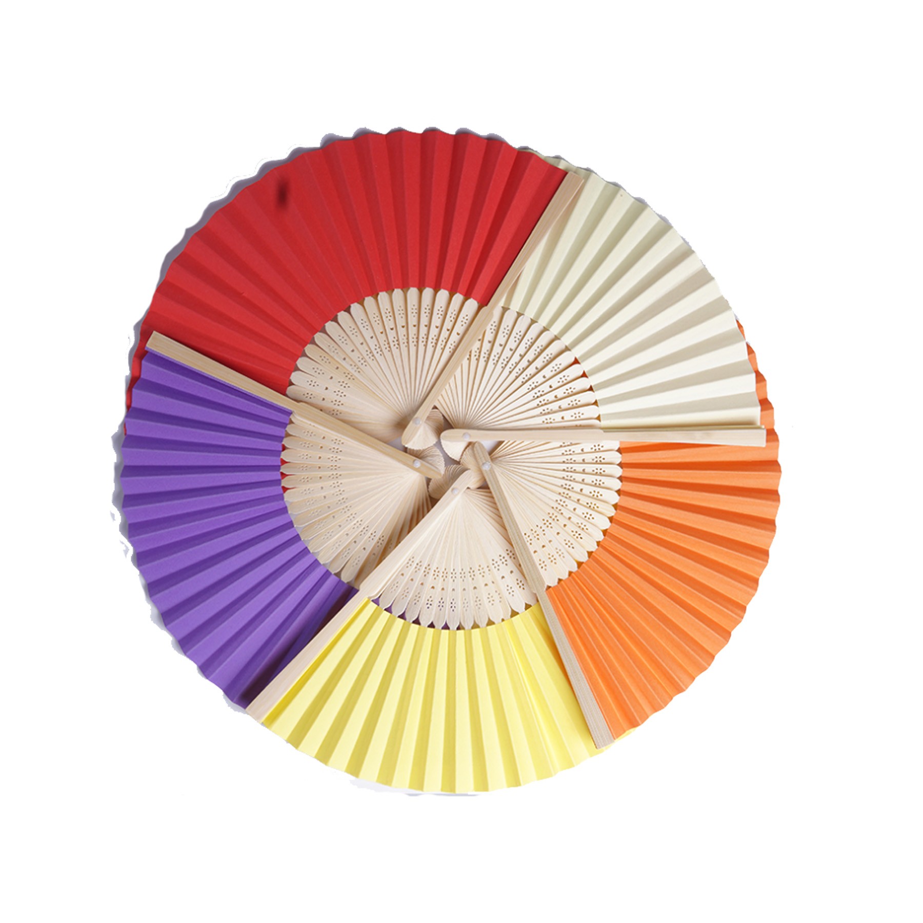 DIY Graffiti Solid Color Folding Bamboo Fan 3