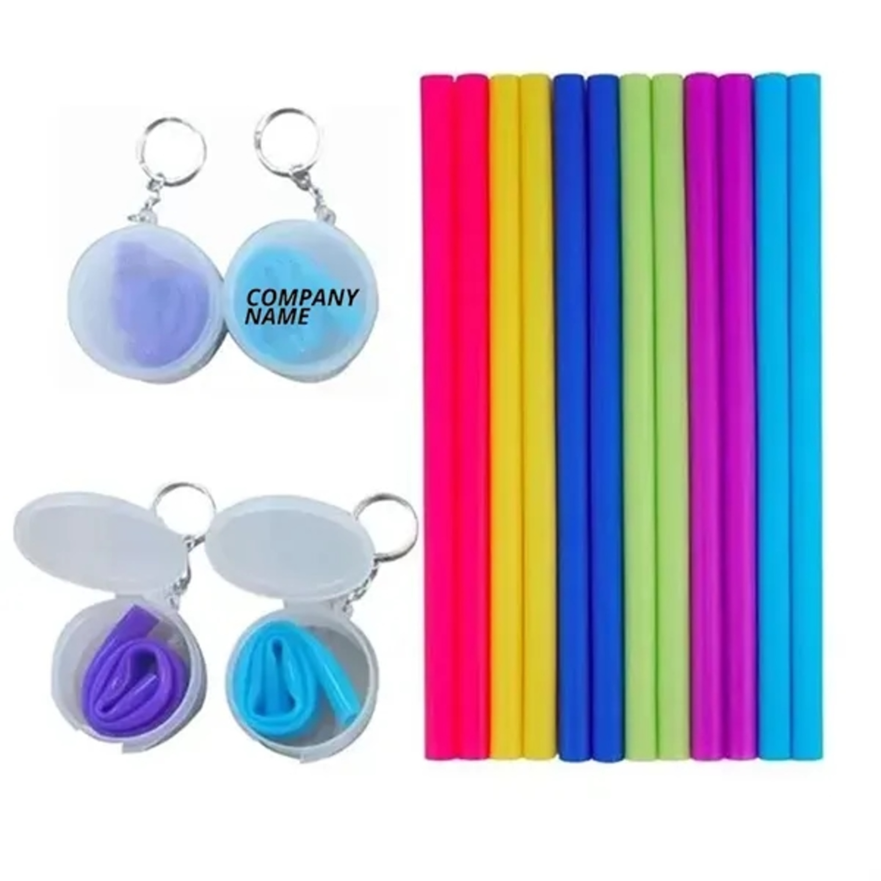 Reusable Silicone Straw with Key Chains
2