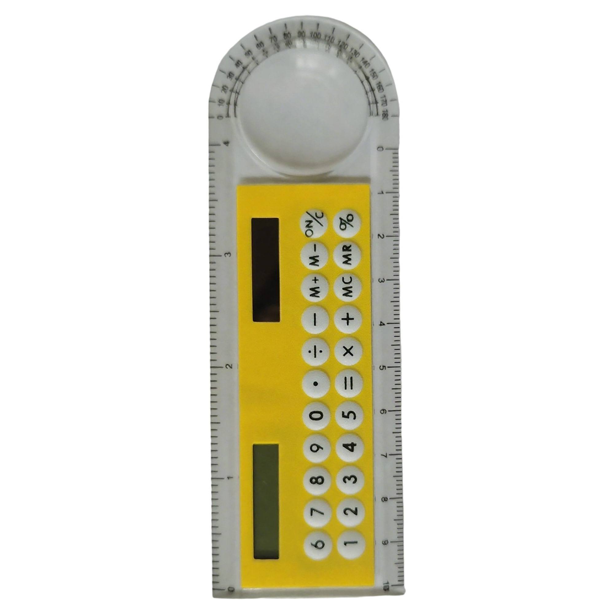Plastic Solar Calculator Ruler With Protractor And Magnifier 5.2" 16