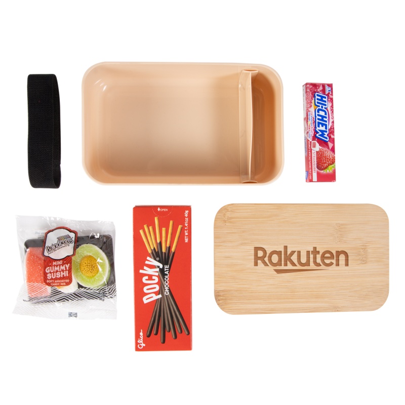 Bamboo Lid Bento Box Candy And Snacks Gift Set 3