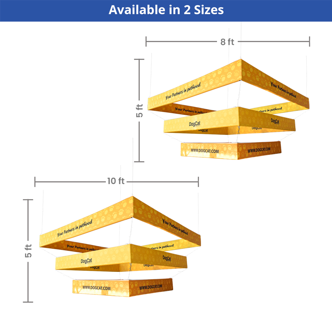 Skytube Tiered Square Hanging Sign (10' x 5') Double Sided - Graphic & Hardware Combo) 8