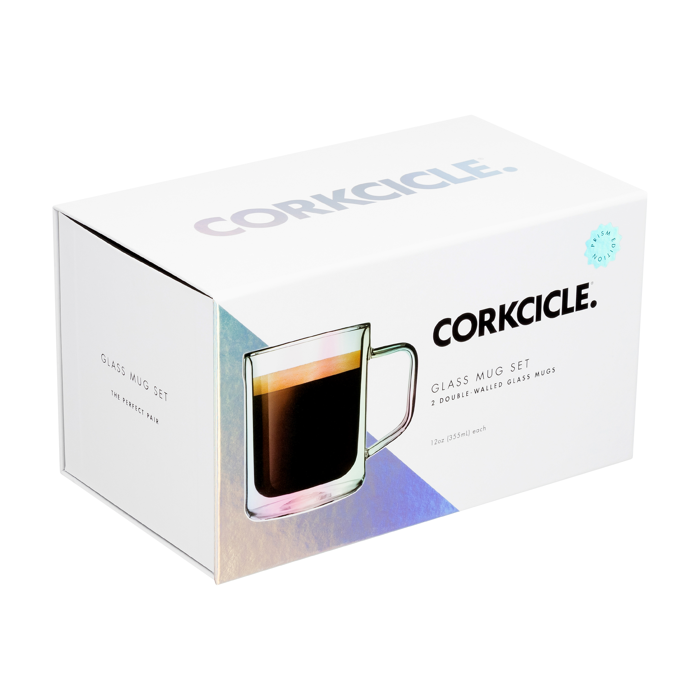 Corkcicle 12 oz Prism Glass Mug - Set of 2 2