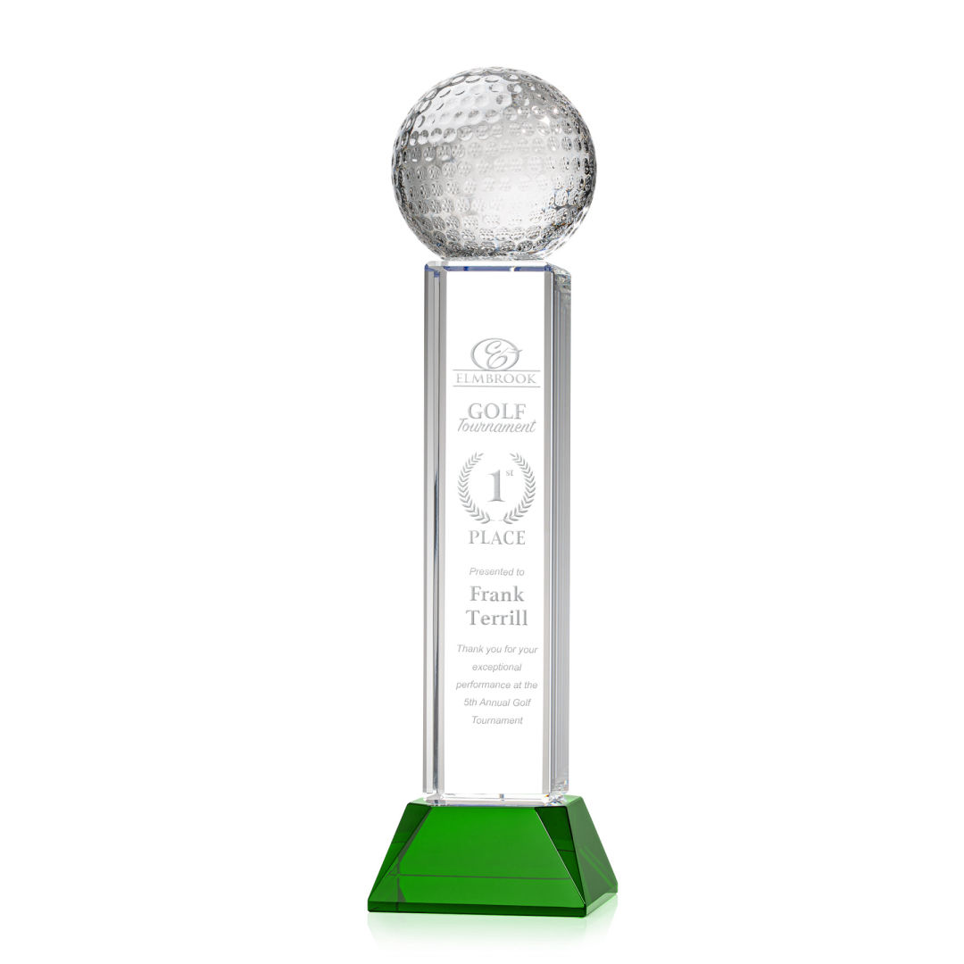 Golf Ball Award on Stowe Base - Green 3