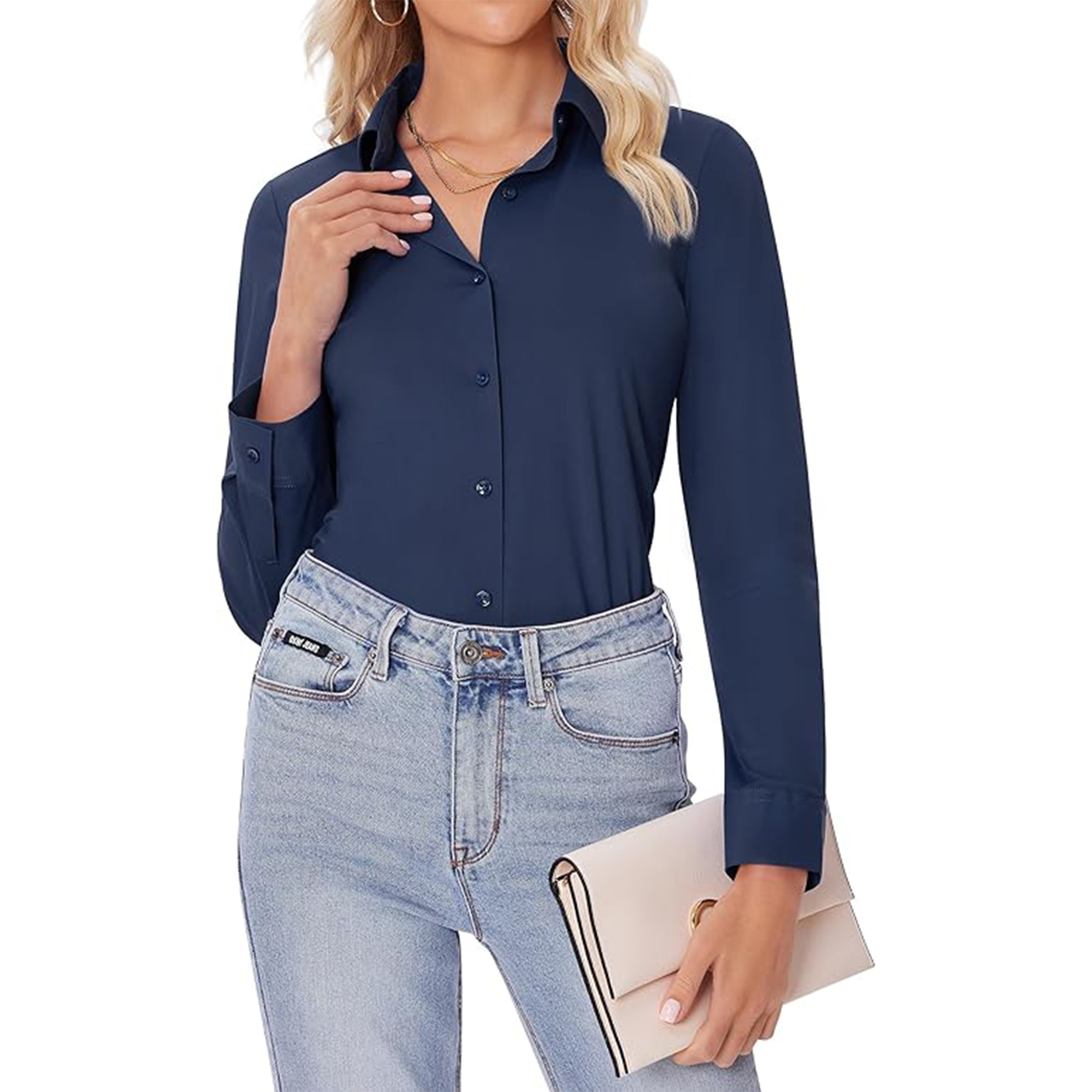 Women Long Sleeve Button Down Shirt 11