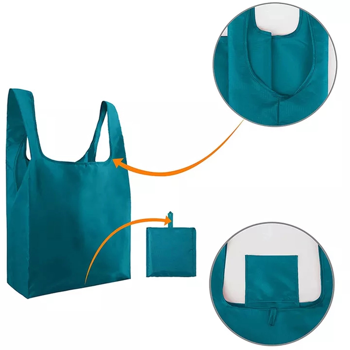Foldable Reusable Shopping Bags with Pouch 3