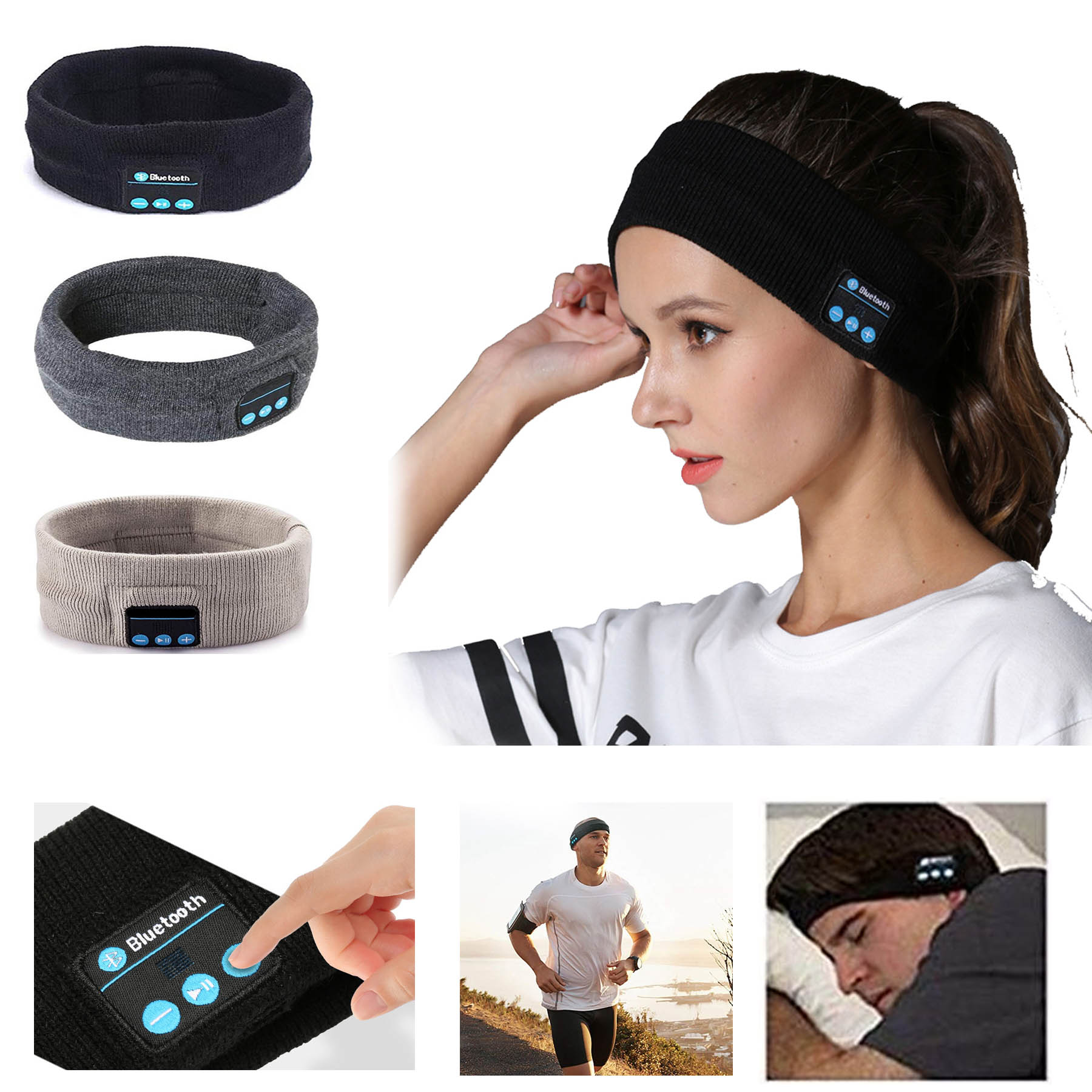 Unisex Bluetooth Wireless Knitted Sports Headband 1