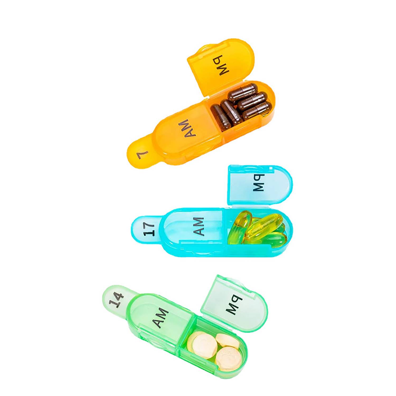 BPA-Free Portable Monthly Pill Organizer w/ AM/PM Labels 4