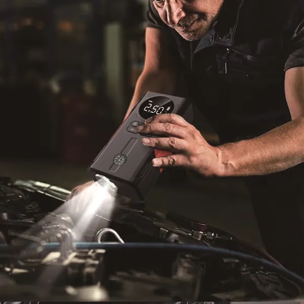 High Power Jump Starter with Air Compressor & Compass 7