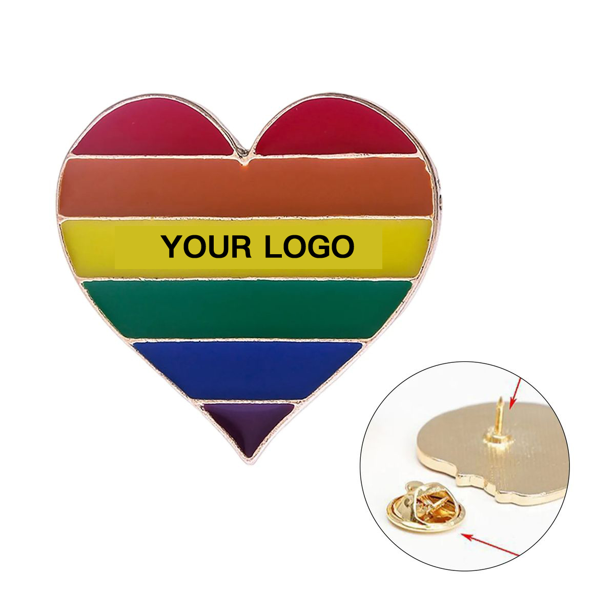 Rainbow Pride Pin Zinc Alloy Support Badge 1