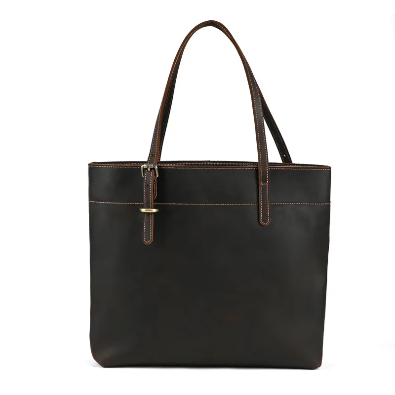 Crazy Horse Leather Men'S Portable Briefcase 3