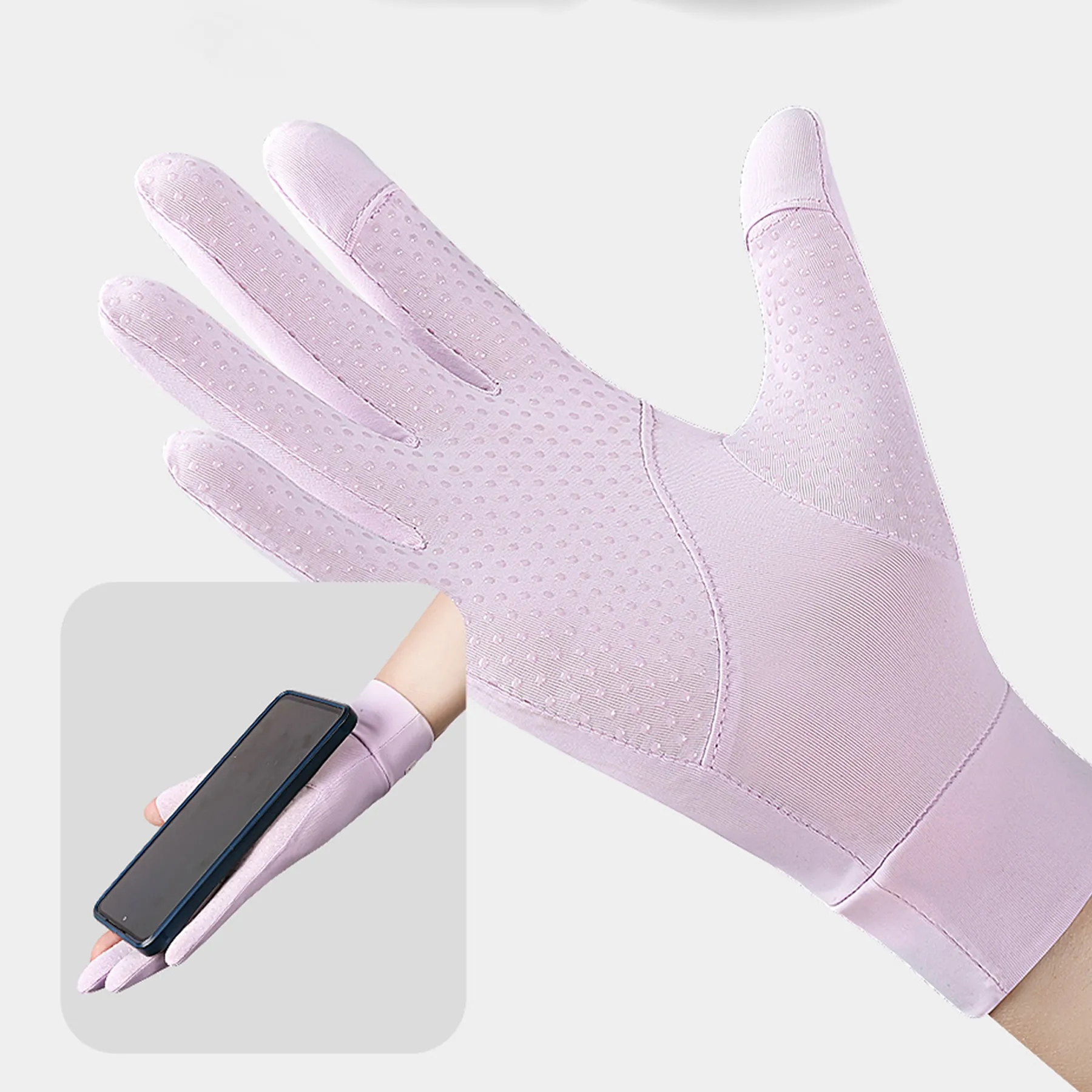 Cotton Summer Outdoor Ice Silk Sunscreen Gloves For Women 7