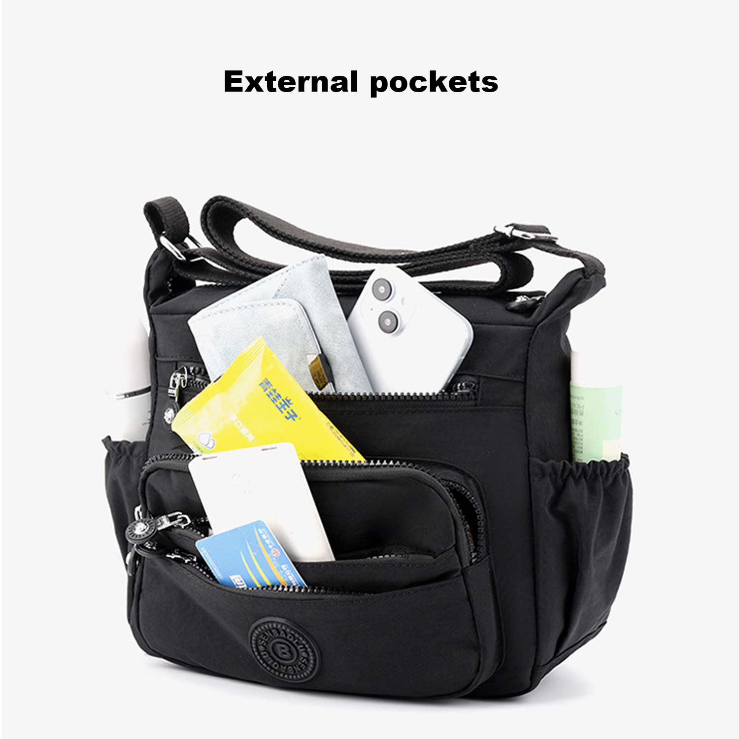 Spacious Waterproof Nylon Shoulder Bag 6