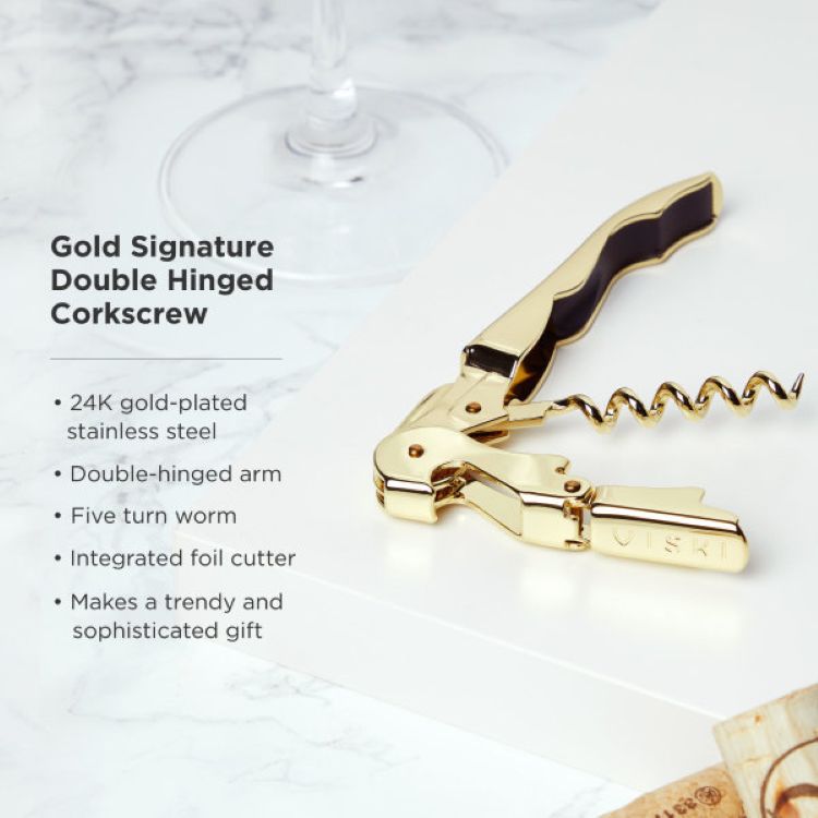 Viski® Raye Crystal Wine Glass and Corkscrew Gift Box 3