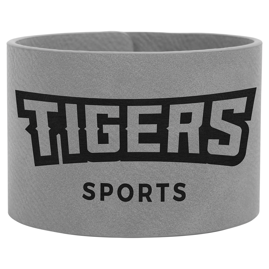 9 1/2" x 2" Gray Leatherette Cuff Bracelet 2