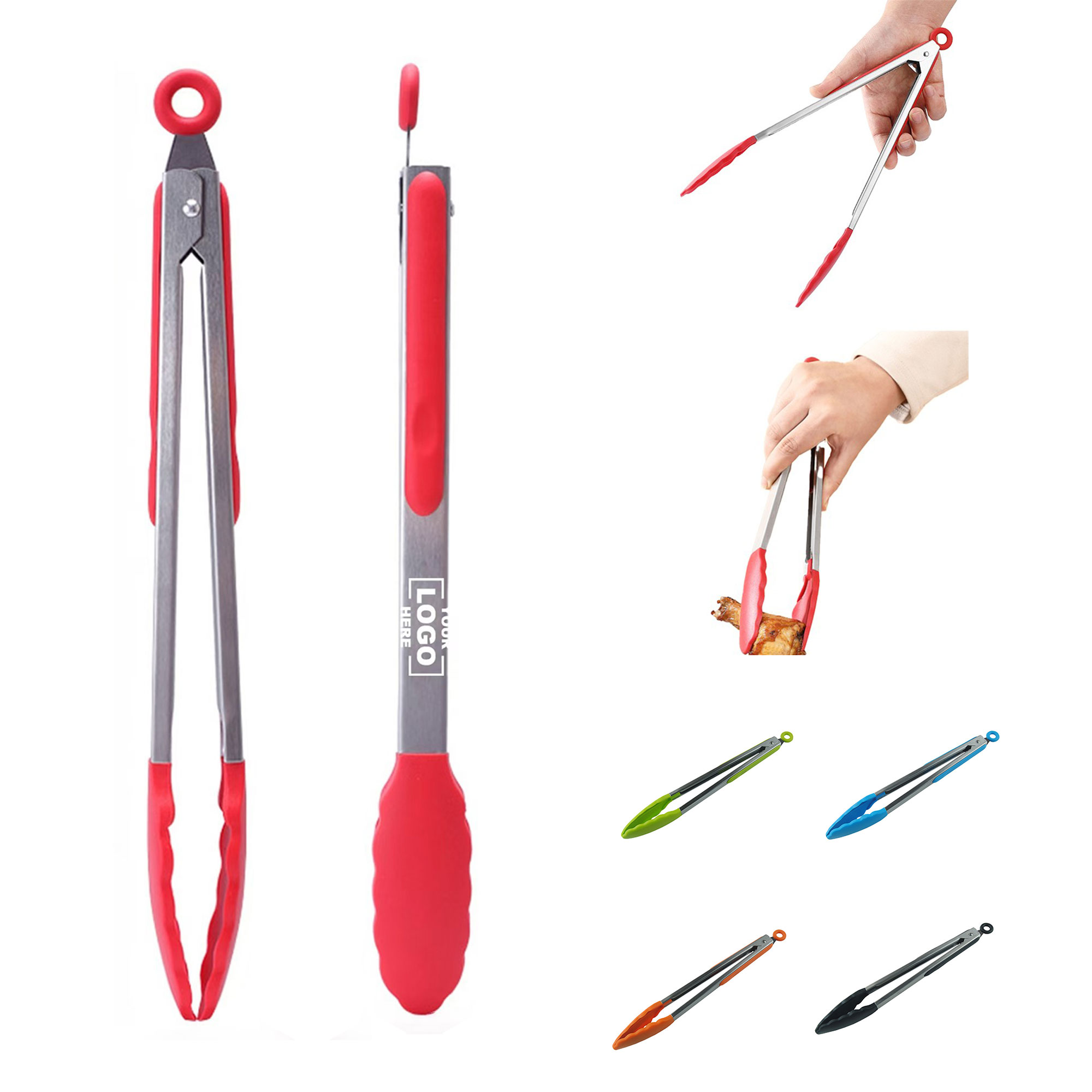 12" Kitchen Silicone Tongs 5