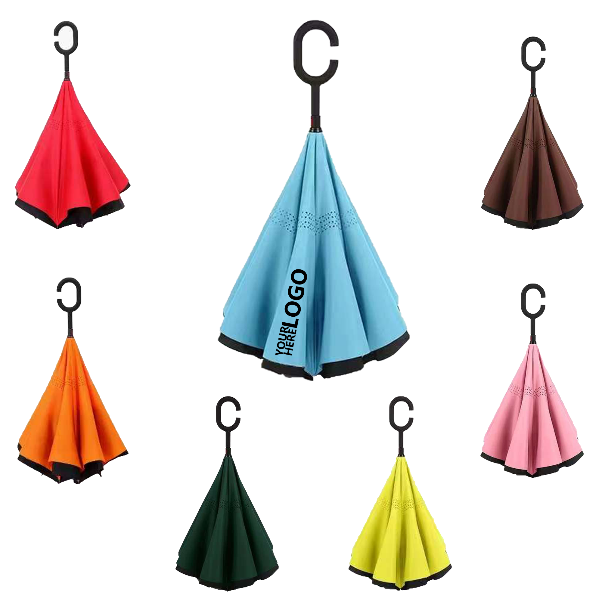 Fabric Double Layer Manual Sunshade Umbrella 1
