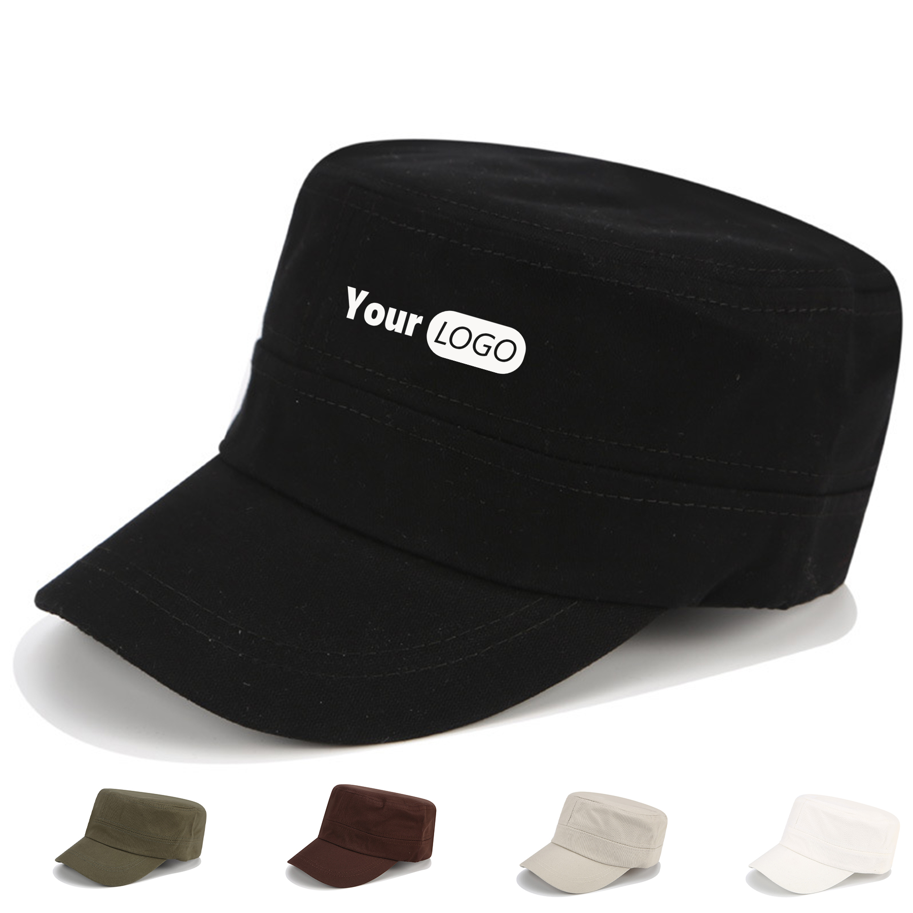 Cotton Summer Simple Monochrome Flat Hat For Men 3