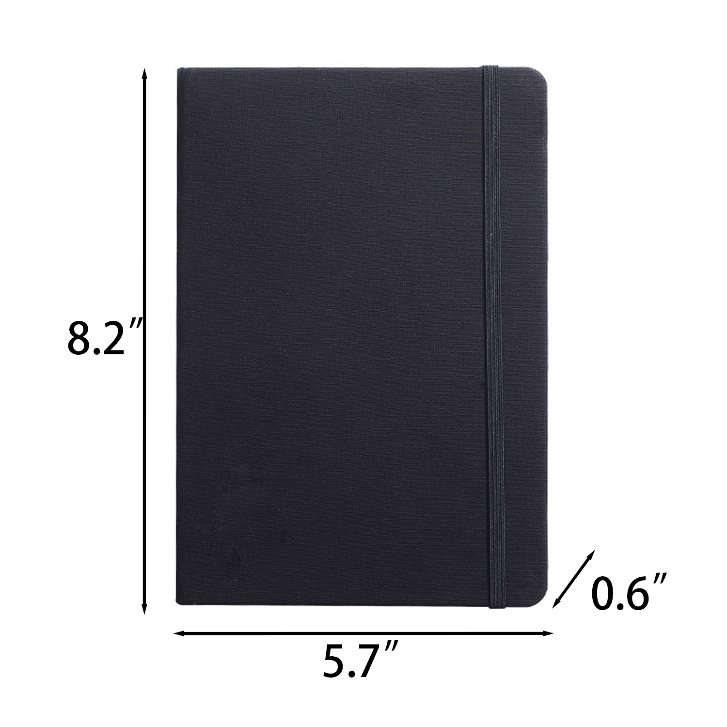 A5 Fabric Cover Business Notebook w/ Strap 6