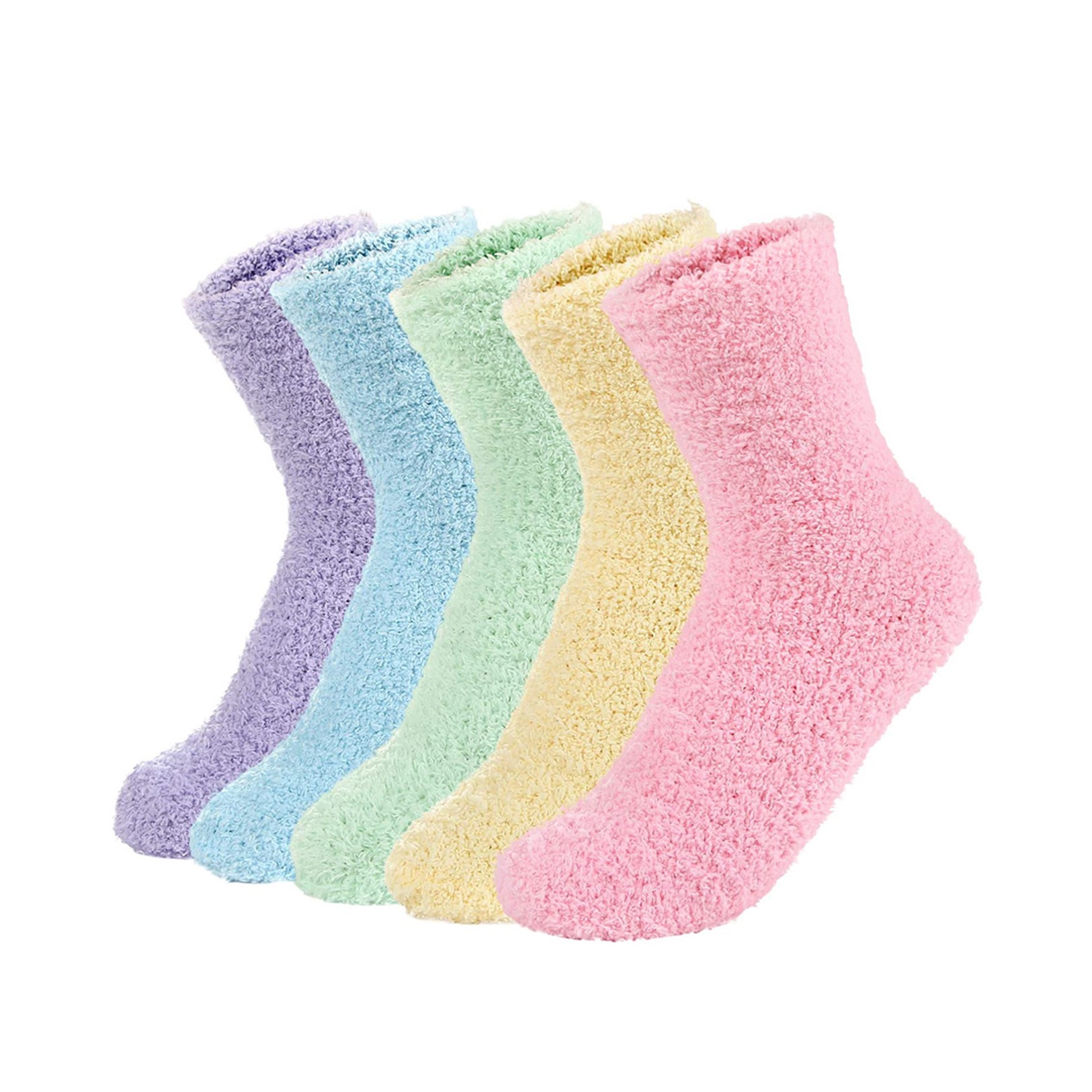 Non-Slip Fuzzy Socks 5 Colors One Packing 4