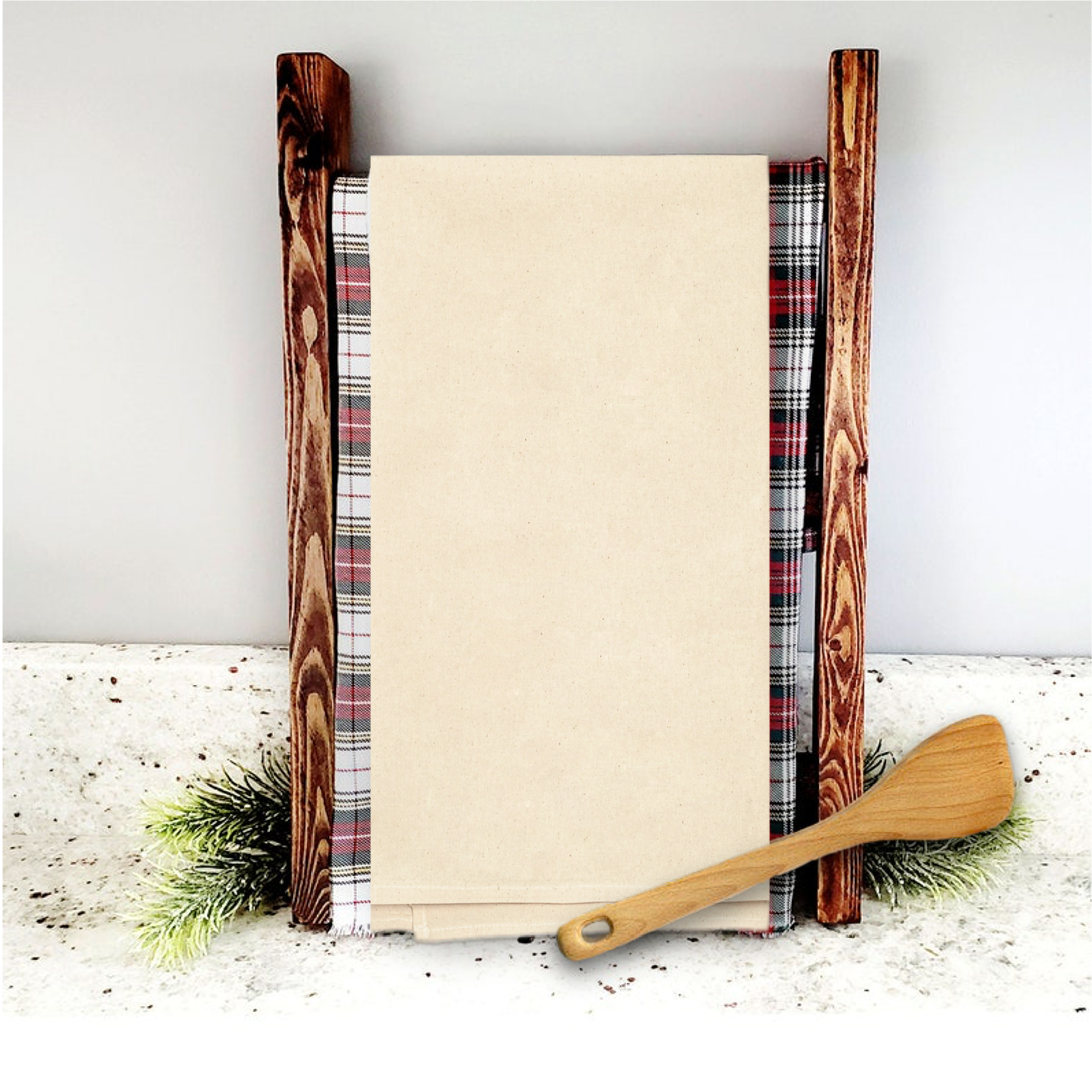 White Vintage Flour Sack Tea Towel 7