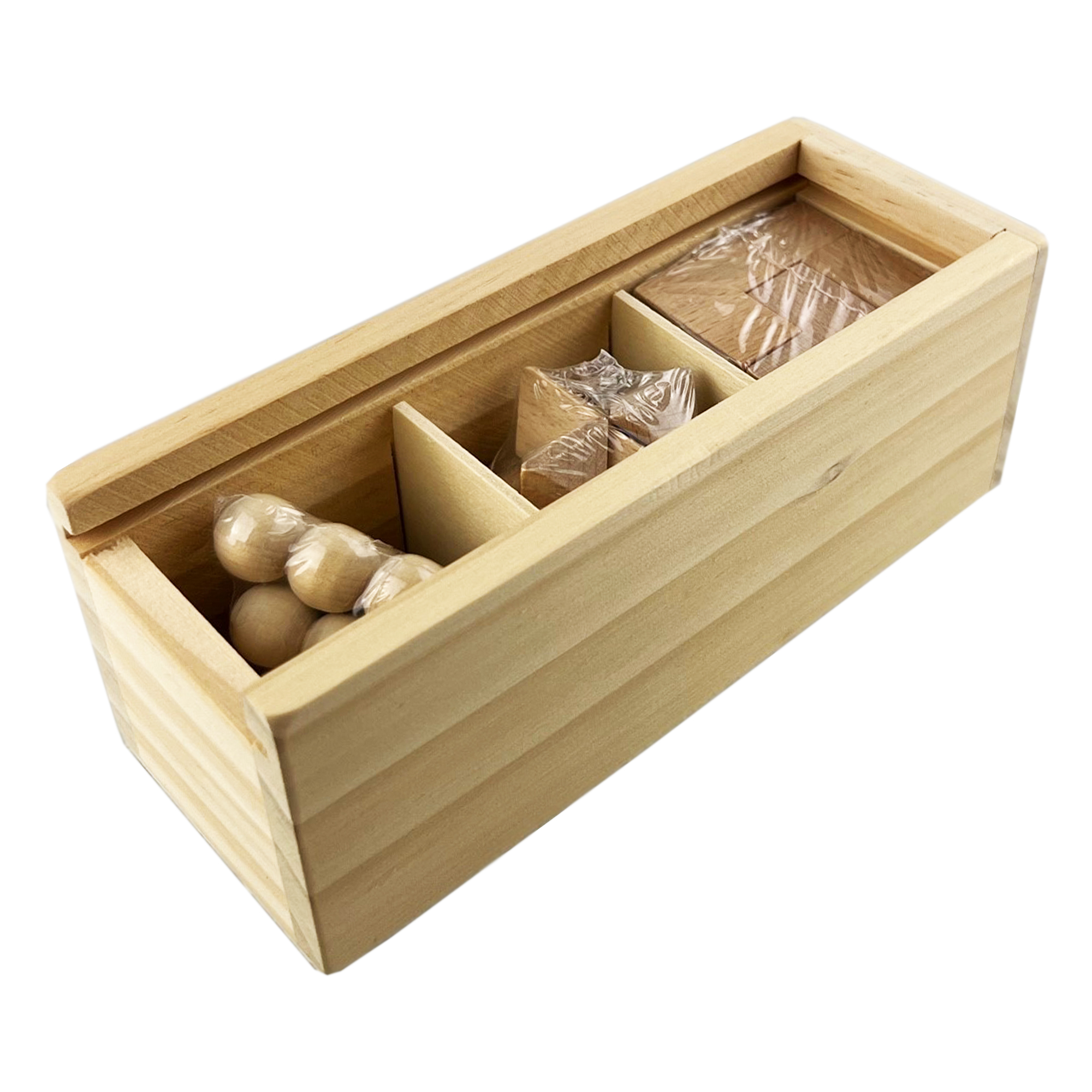 3 in 1 Wooden Brain Teaser 3