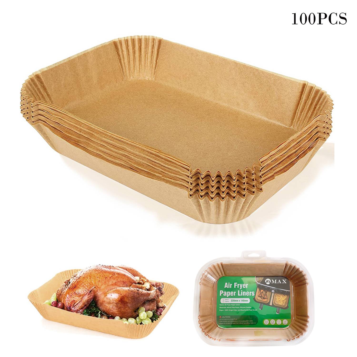 Disposable Rectangular Air Fryer Paper 8