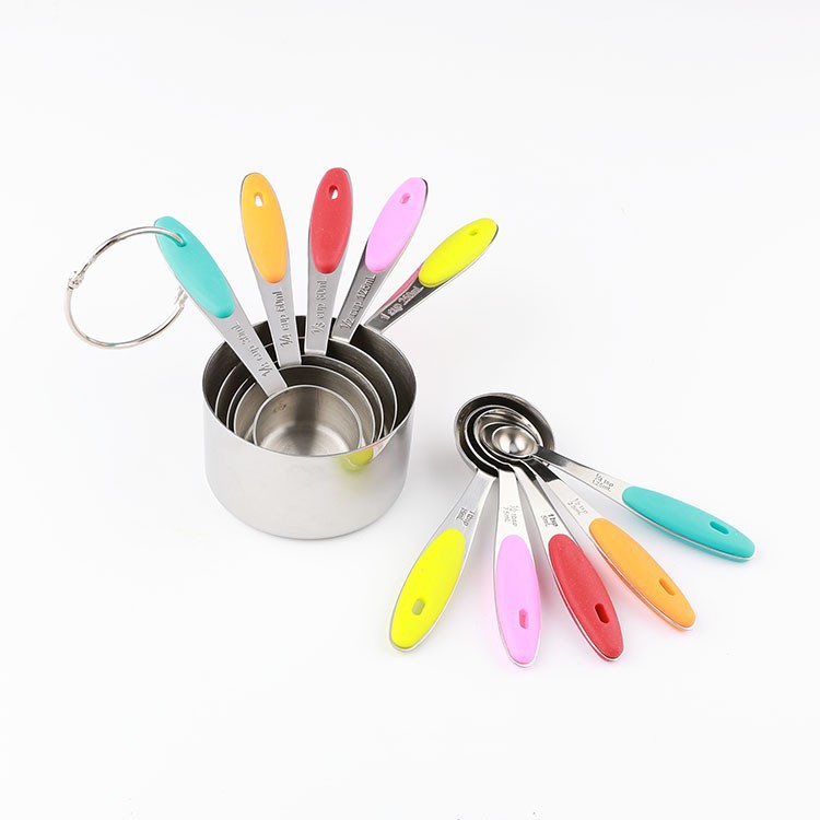 5Pcs Stainless Steel Measuring Cup With Silicone Handle 1