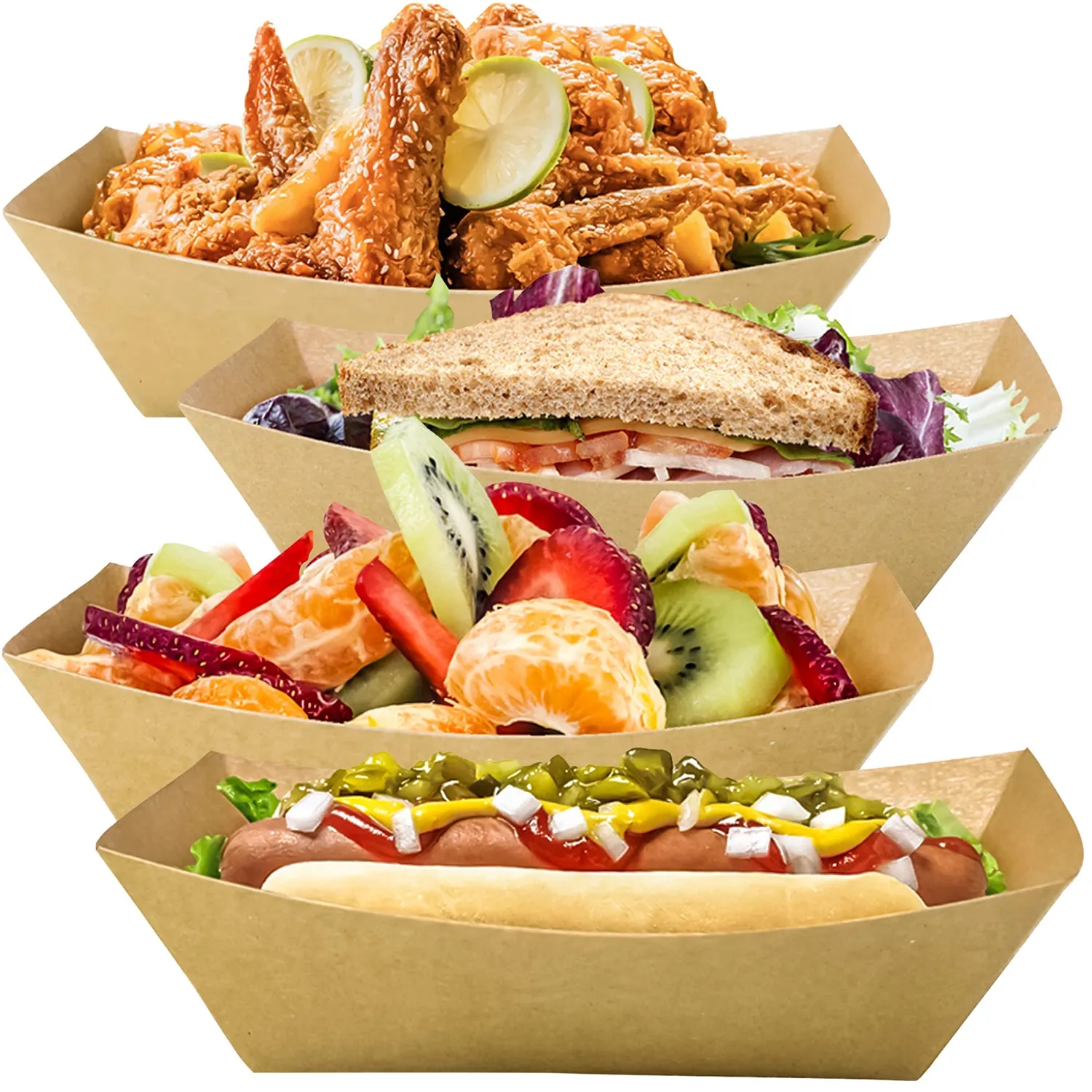 Kraft Paper Food Holder Boat Tray 9